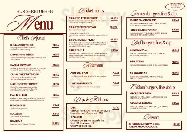 Main Menu - Burgerklubben