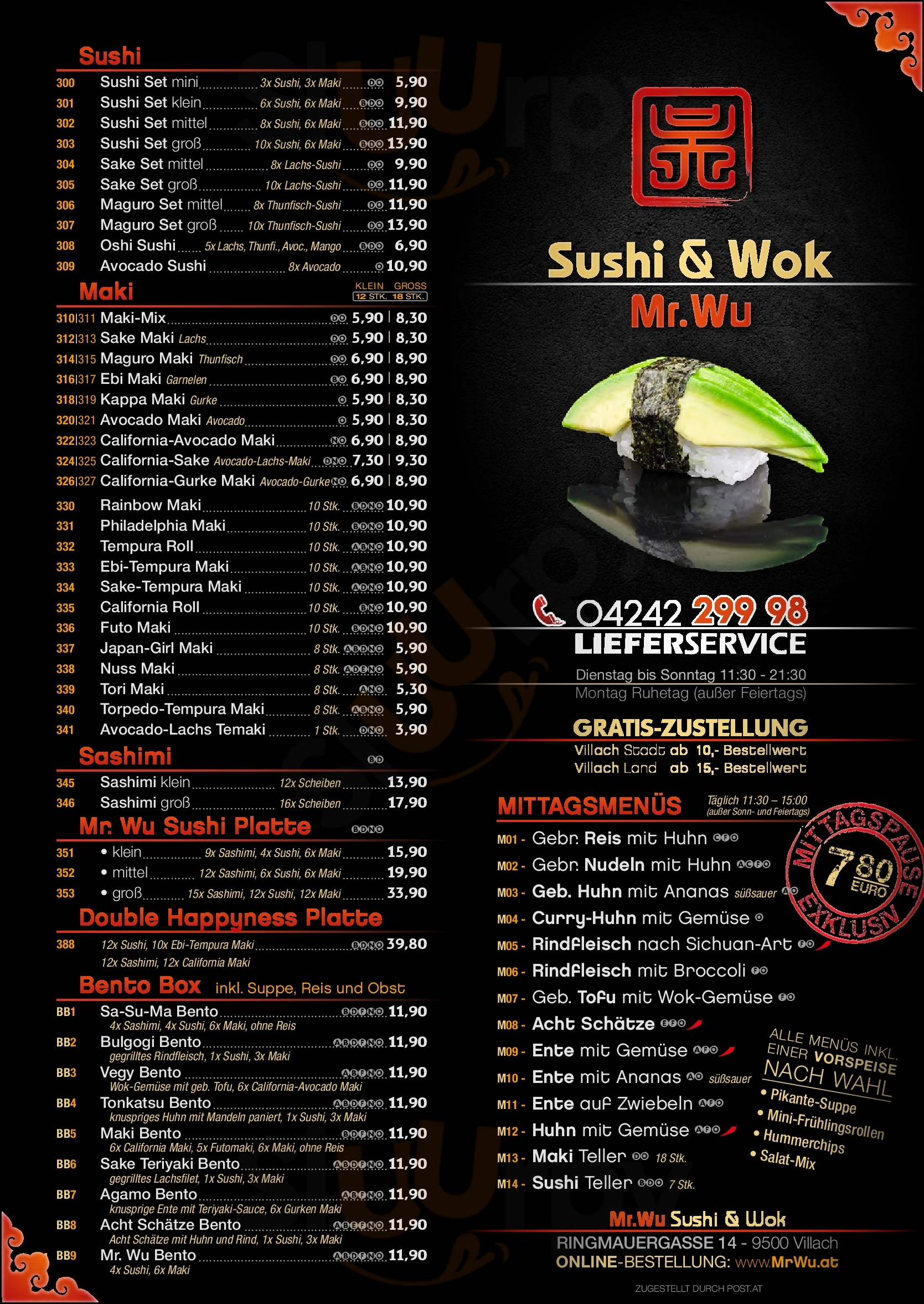 Mr. Wu Sushi & Wok Restaurant Villach Menu - 1