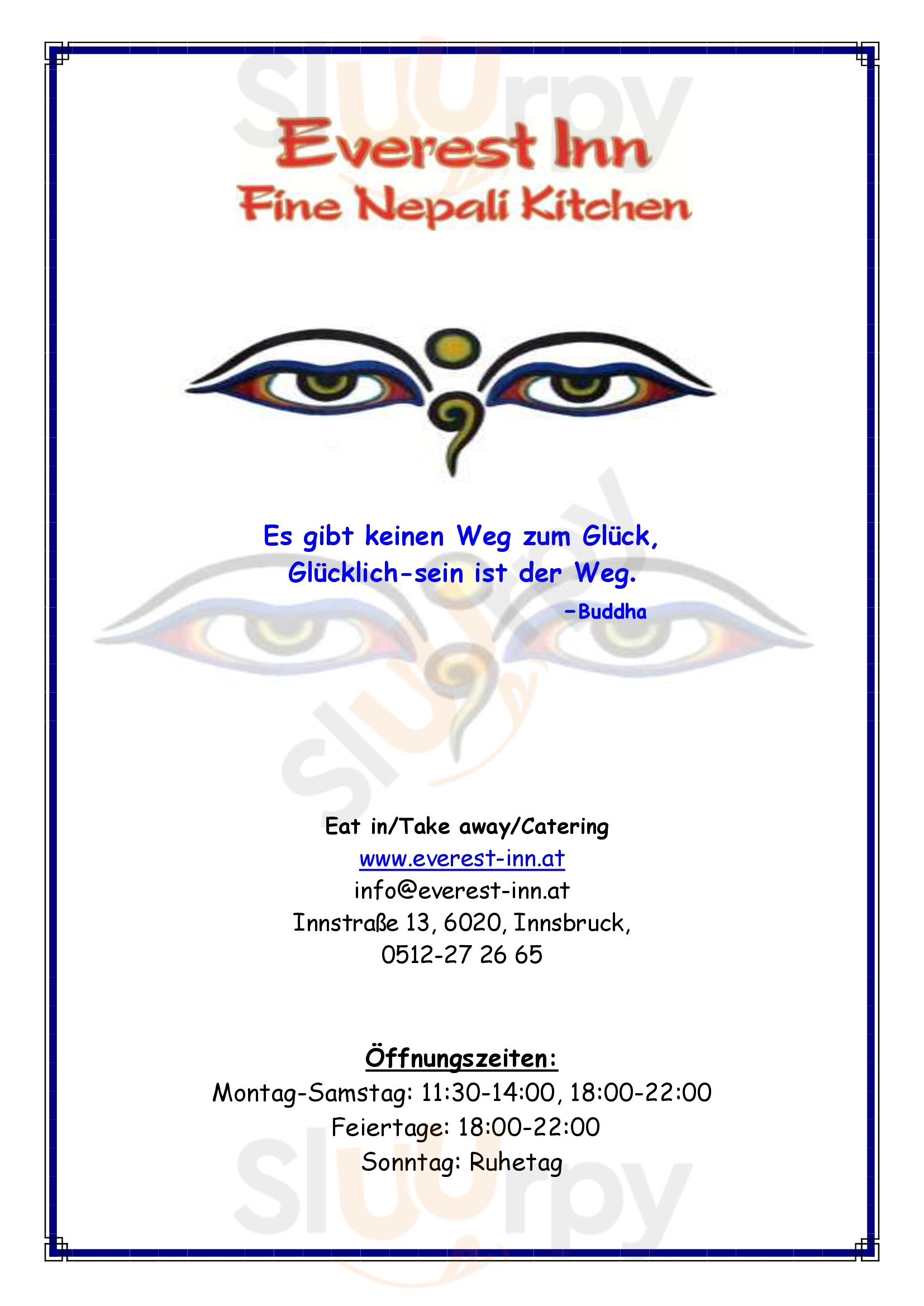 Everest Inn - Fine Nepali Kitchen Innsbruck Menu - 1