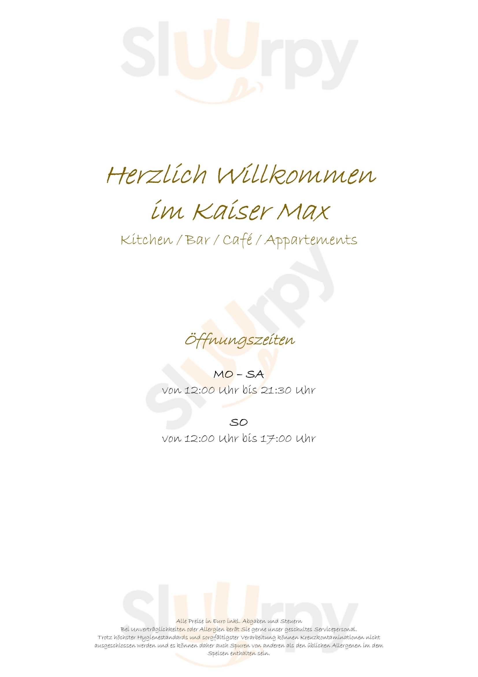 Kaiser Max Kitchen I Bar I Cafe Innsbruck Menu - 1