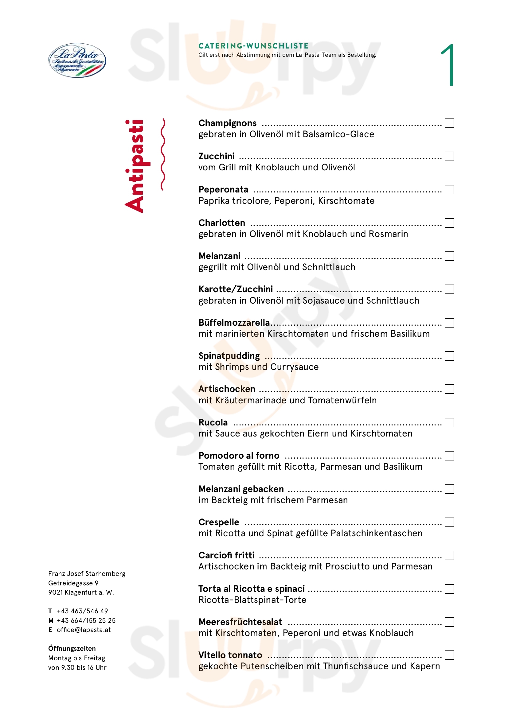 La Pasta Klagenfurt Menu - 1