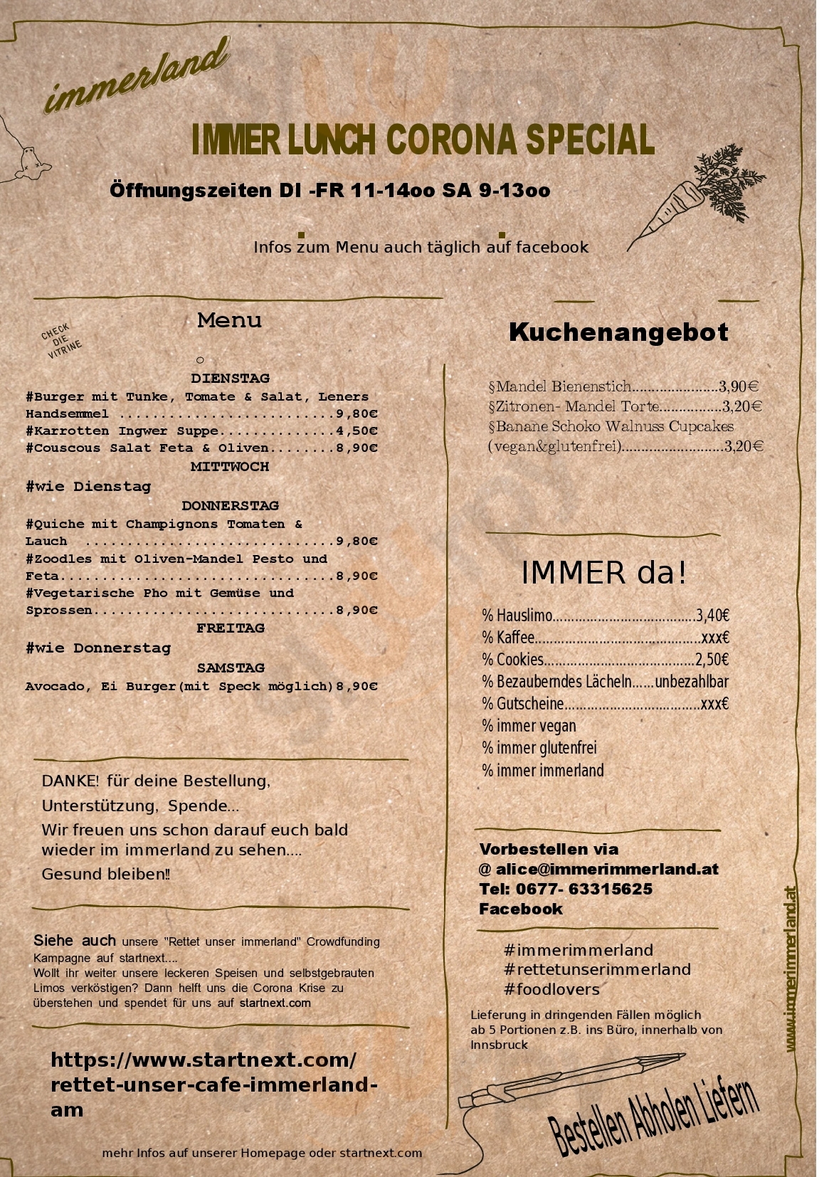 Immerland Innsbruck Menu - 1