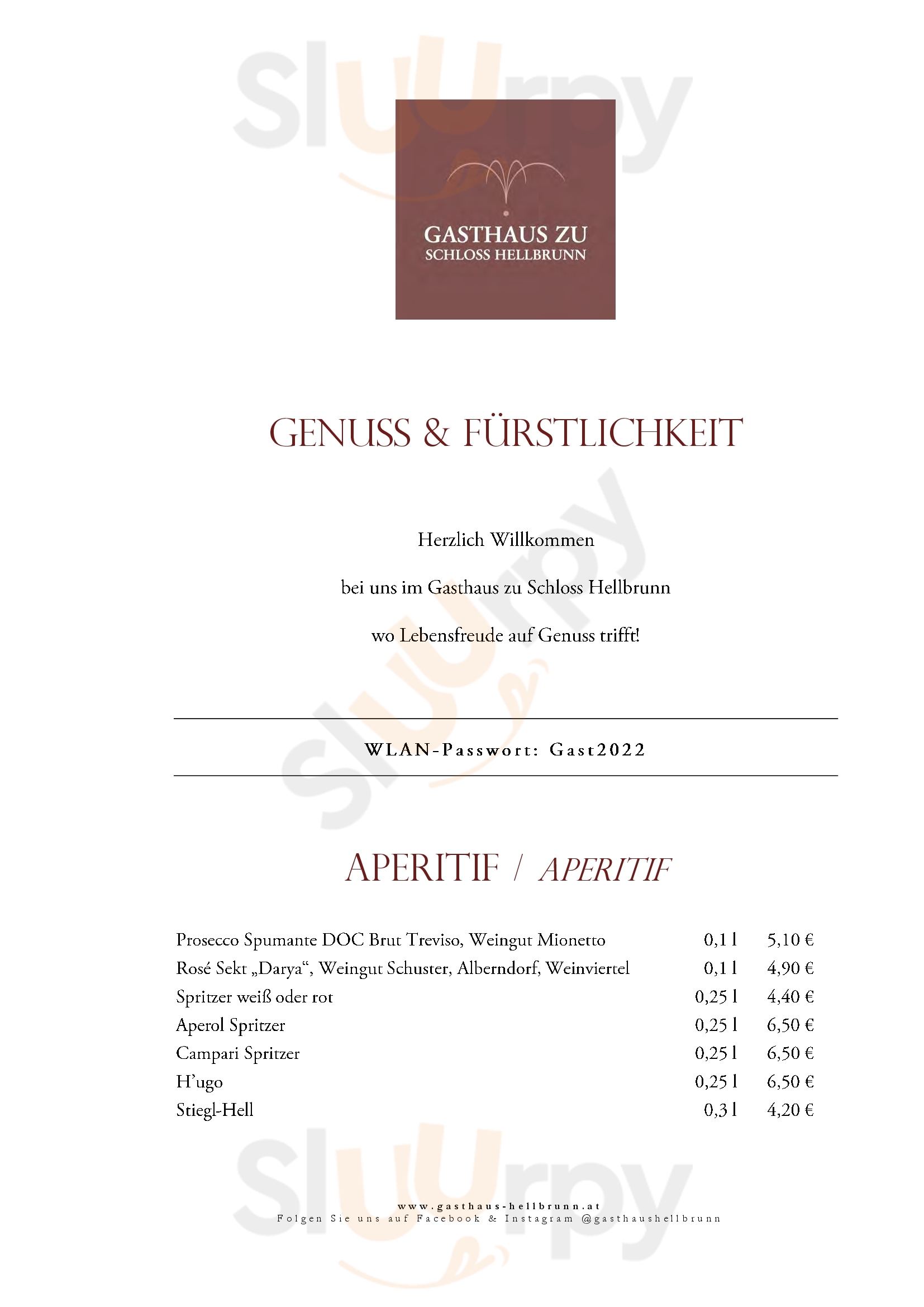 Gassners Gasthaus Zu Schloss Hellbrunn Salzburg Menu - 1