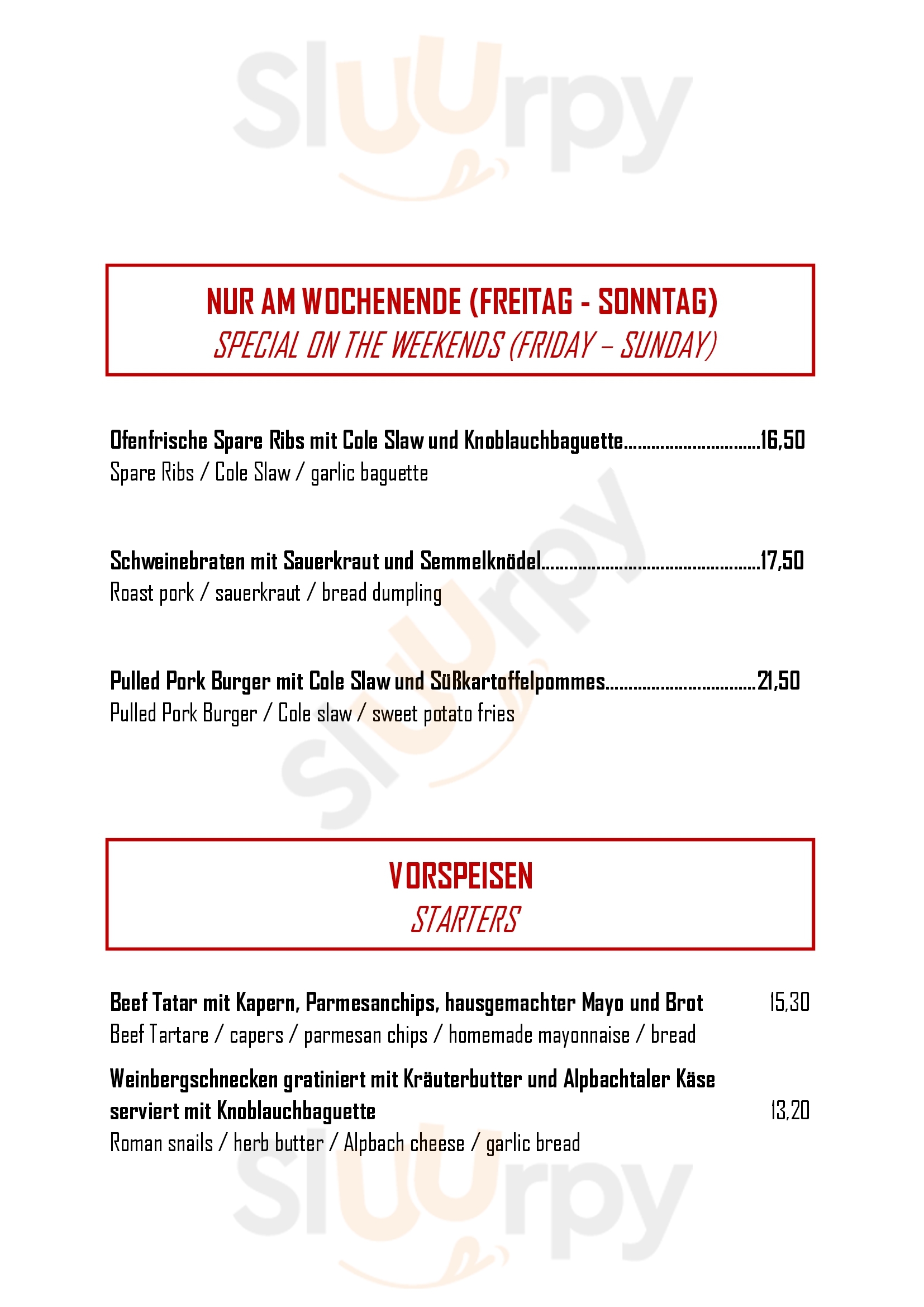 Gasthaus Jakober Alpbach Menu - 1