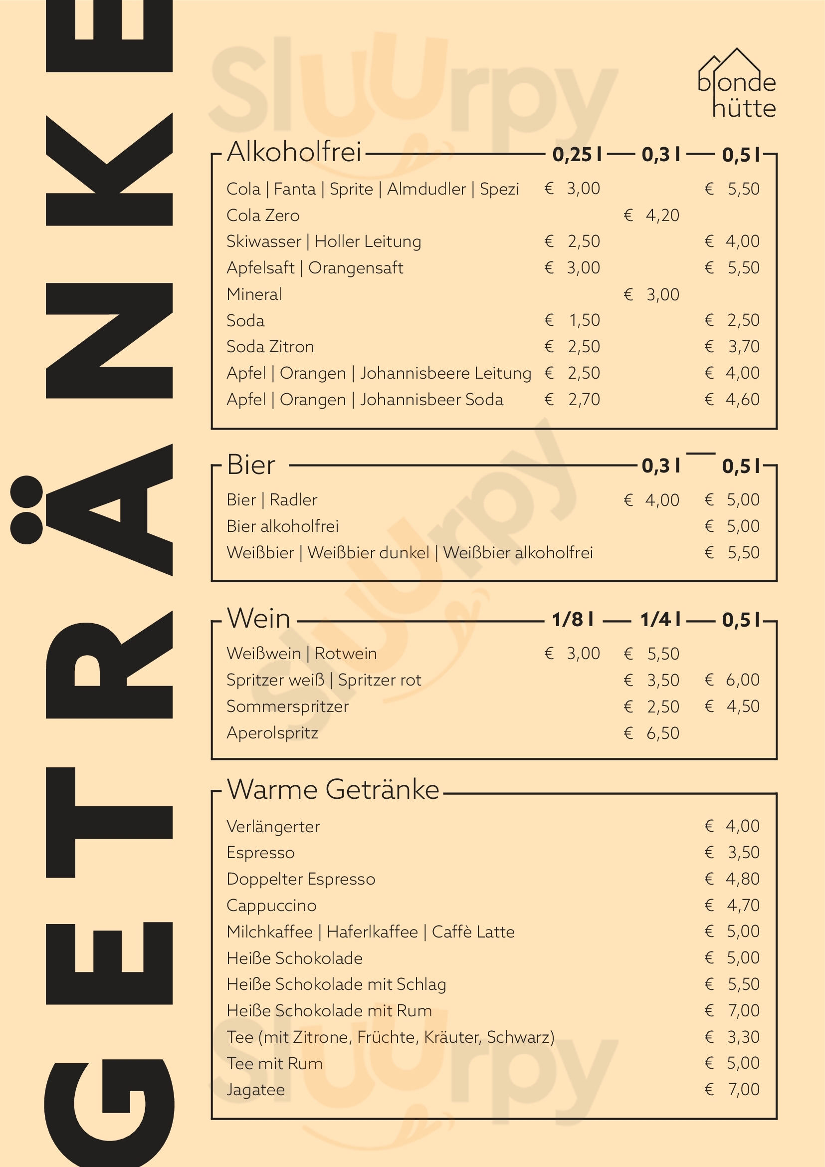 Almgasthof Zur Blonden Huette Abtenau Menu - 1