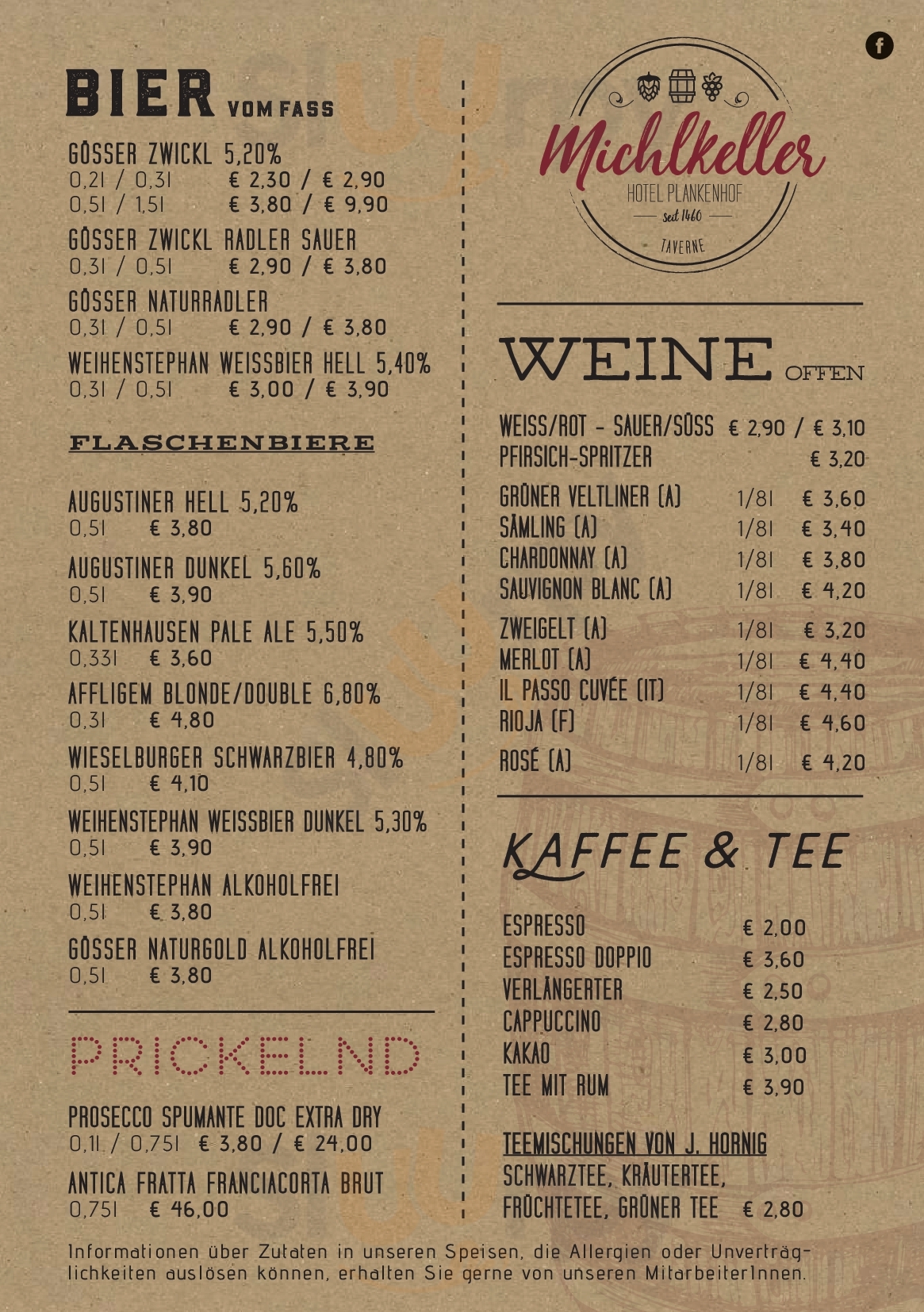 Michlkeller Pill Menu - 1