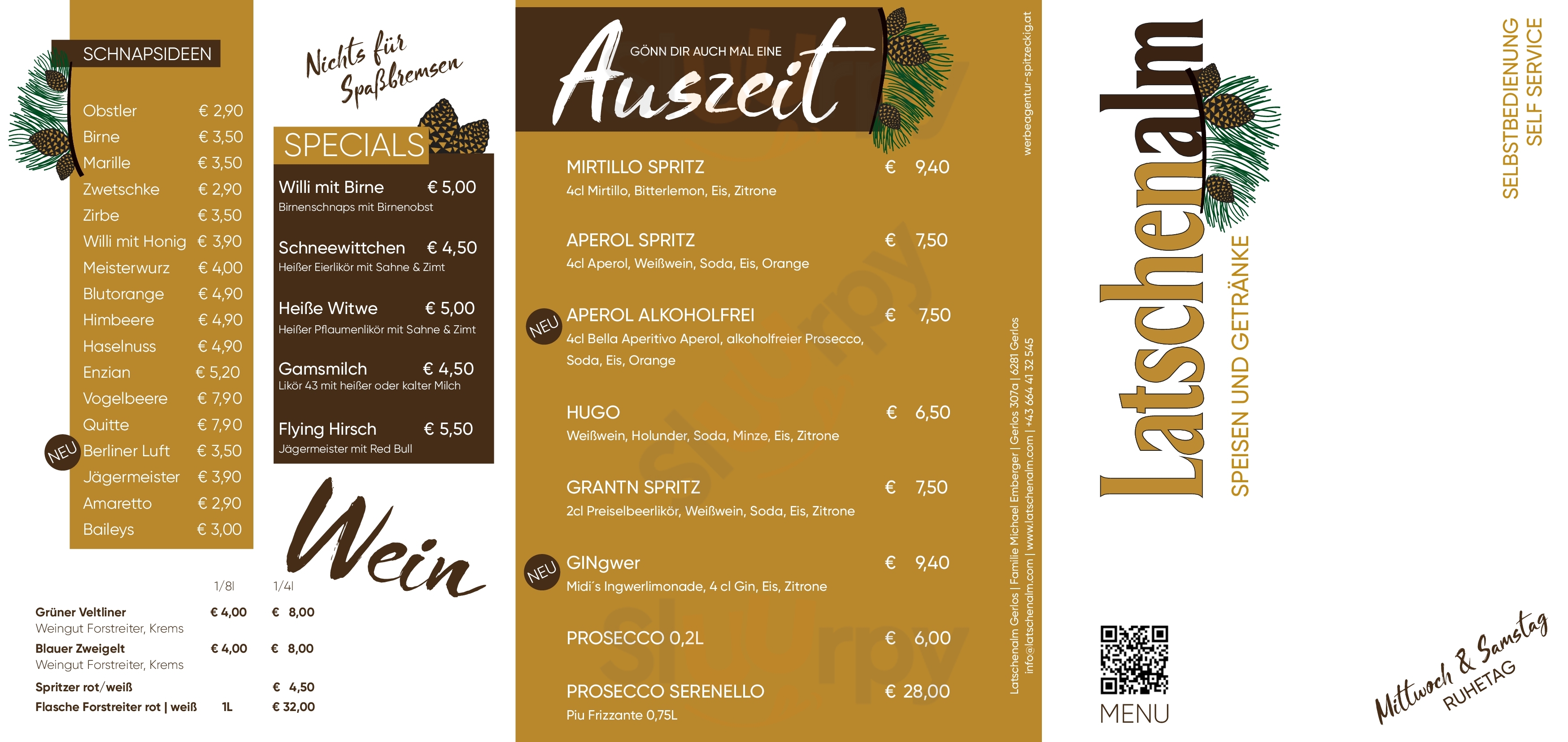 Latschenalm Berg Restaurant Gerlos Menu - 1
