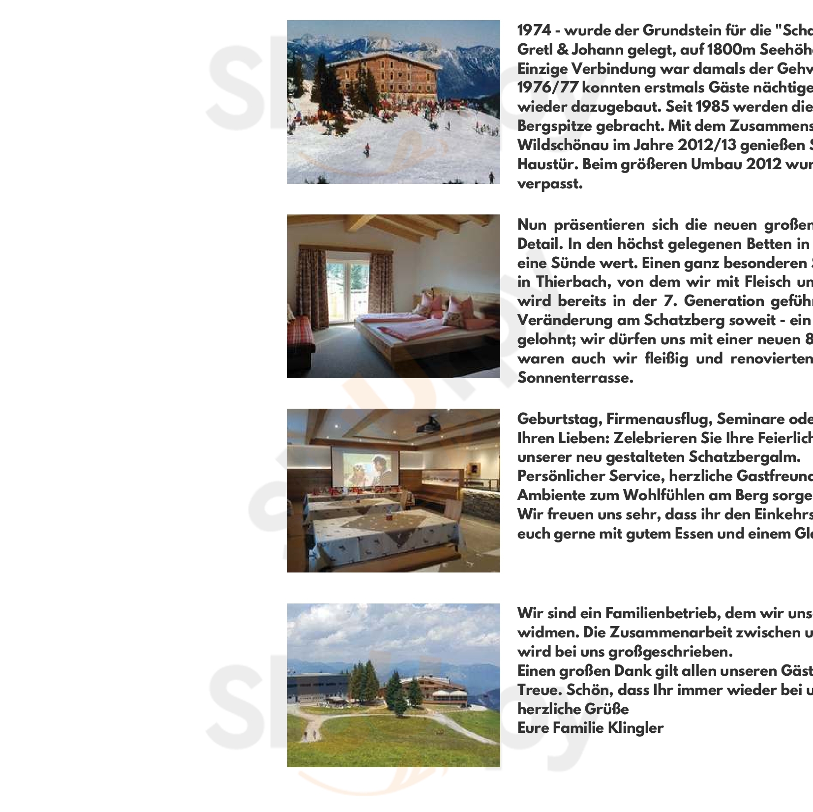Berggasthof Schatzbergalm Restaurant Wildschönau Menu - 1