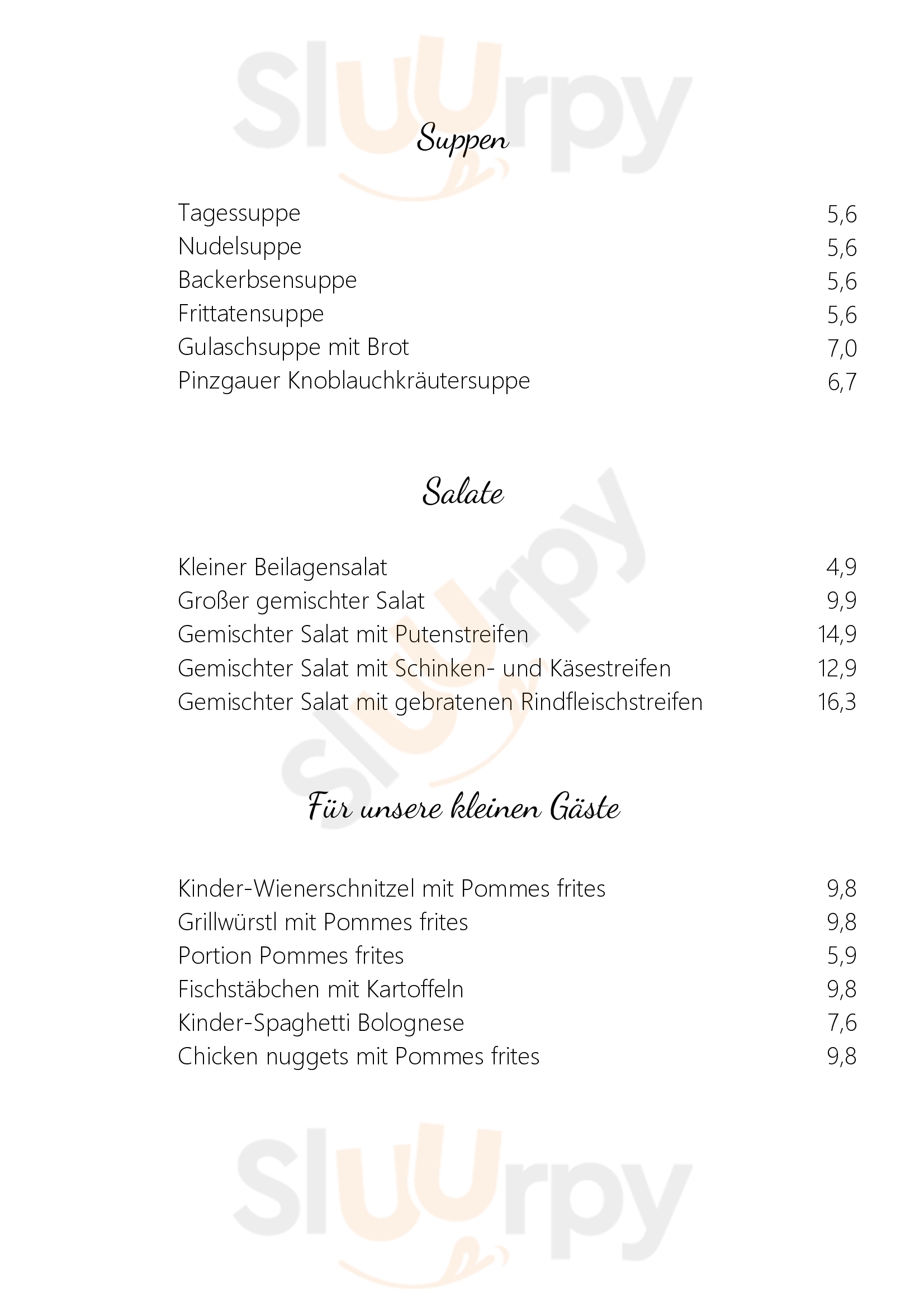 Gasthof Siggen Neukirchen am Großvenediger Menu - 1