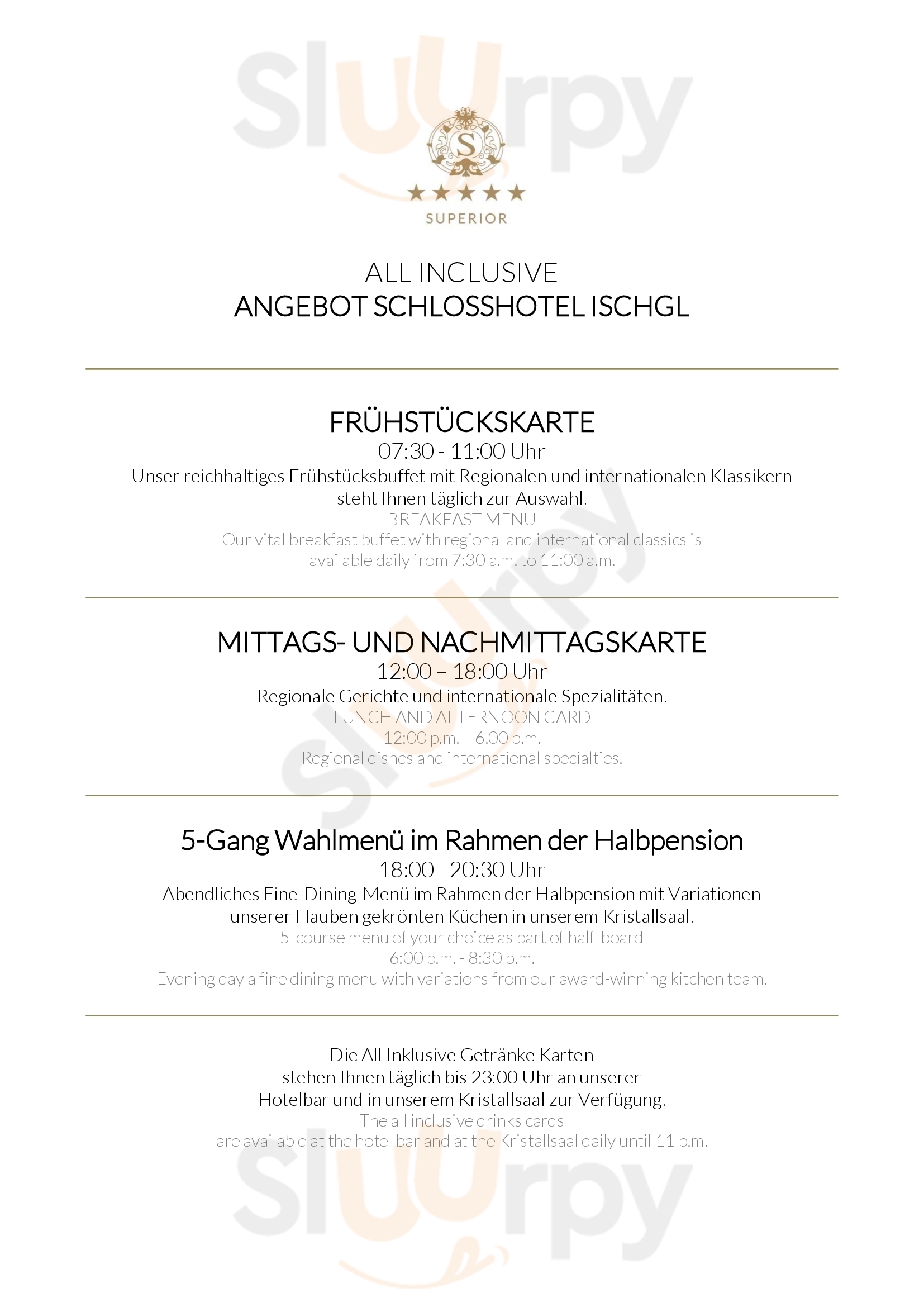 Schlosslounge Ischgl Menu - 1