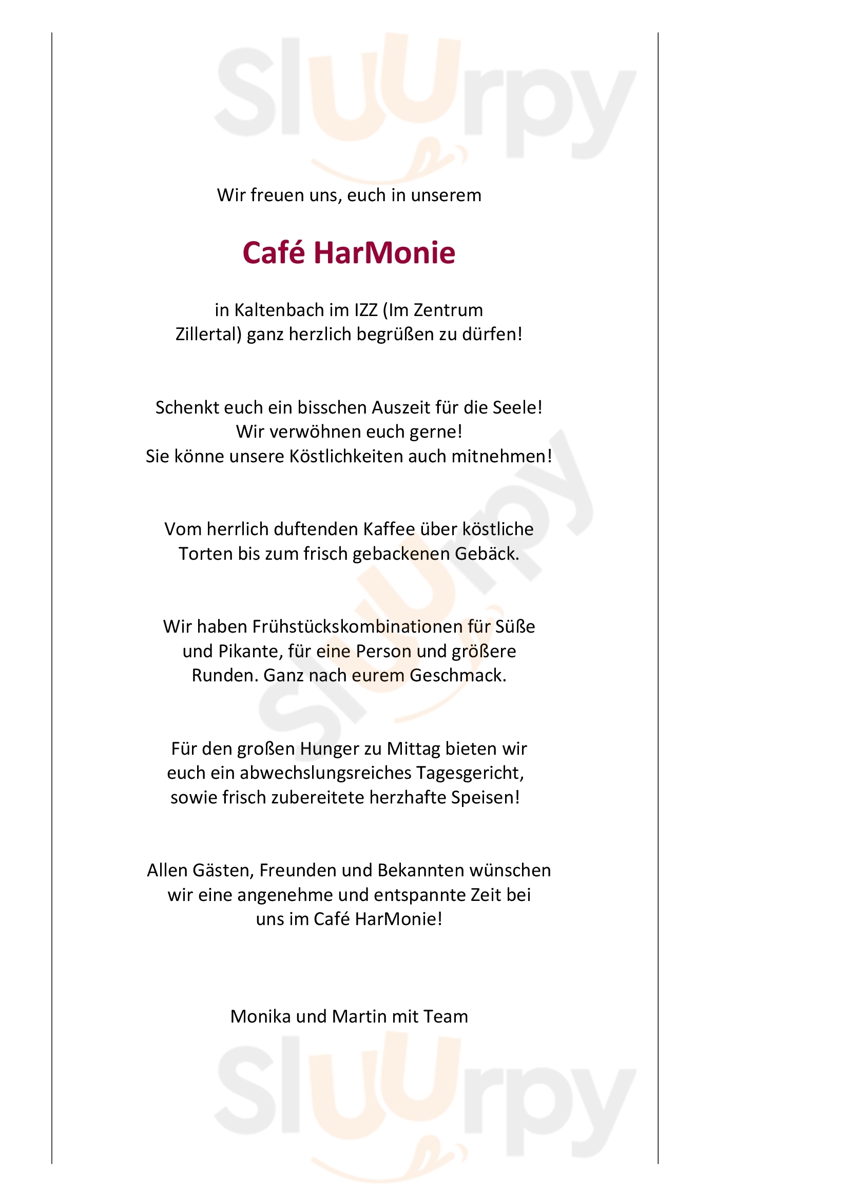 Cafe Harmonie Kaltenbach Menu - 1