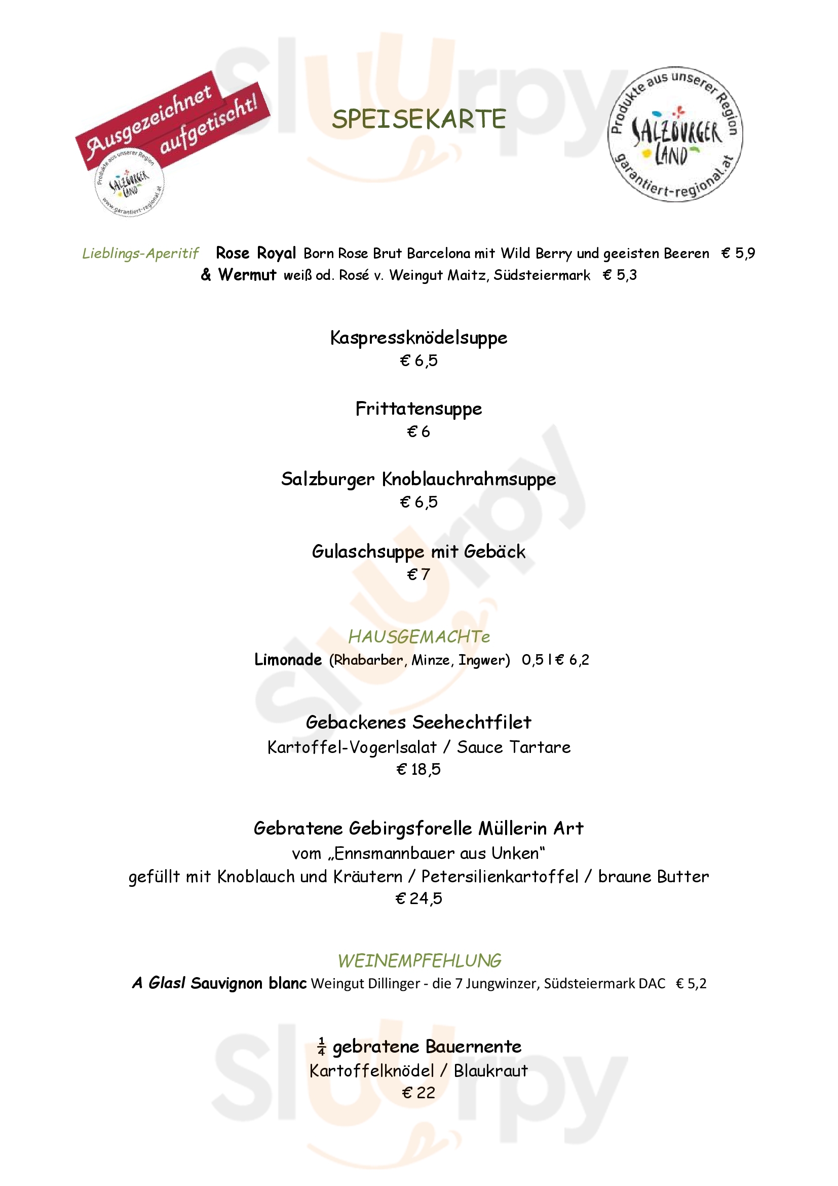 Hotel-wirts'haus Zum Schweizer Lofer Menu - 1