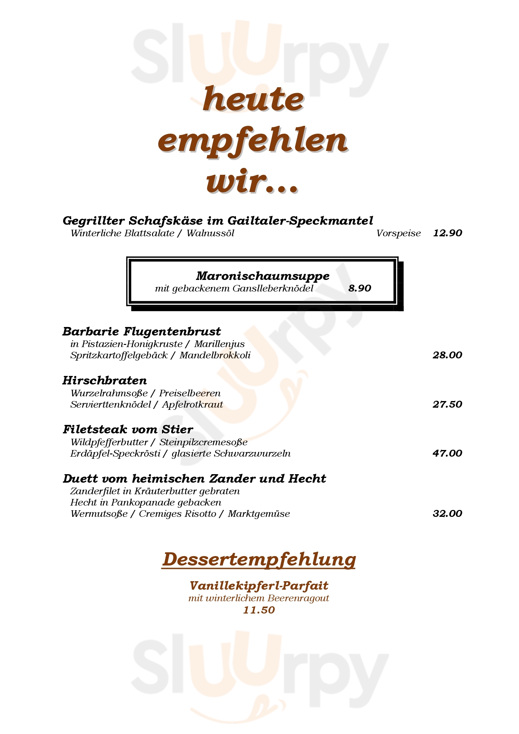 Gasthaus Stofflwirt Bodensdorf Menu - 1