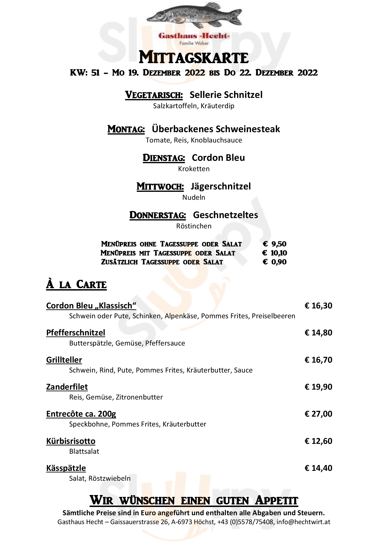 Gasthaus Hecht Höchst Menu - 1