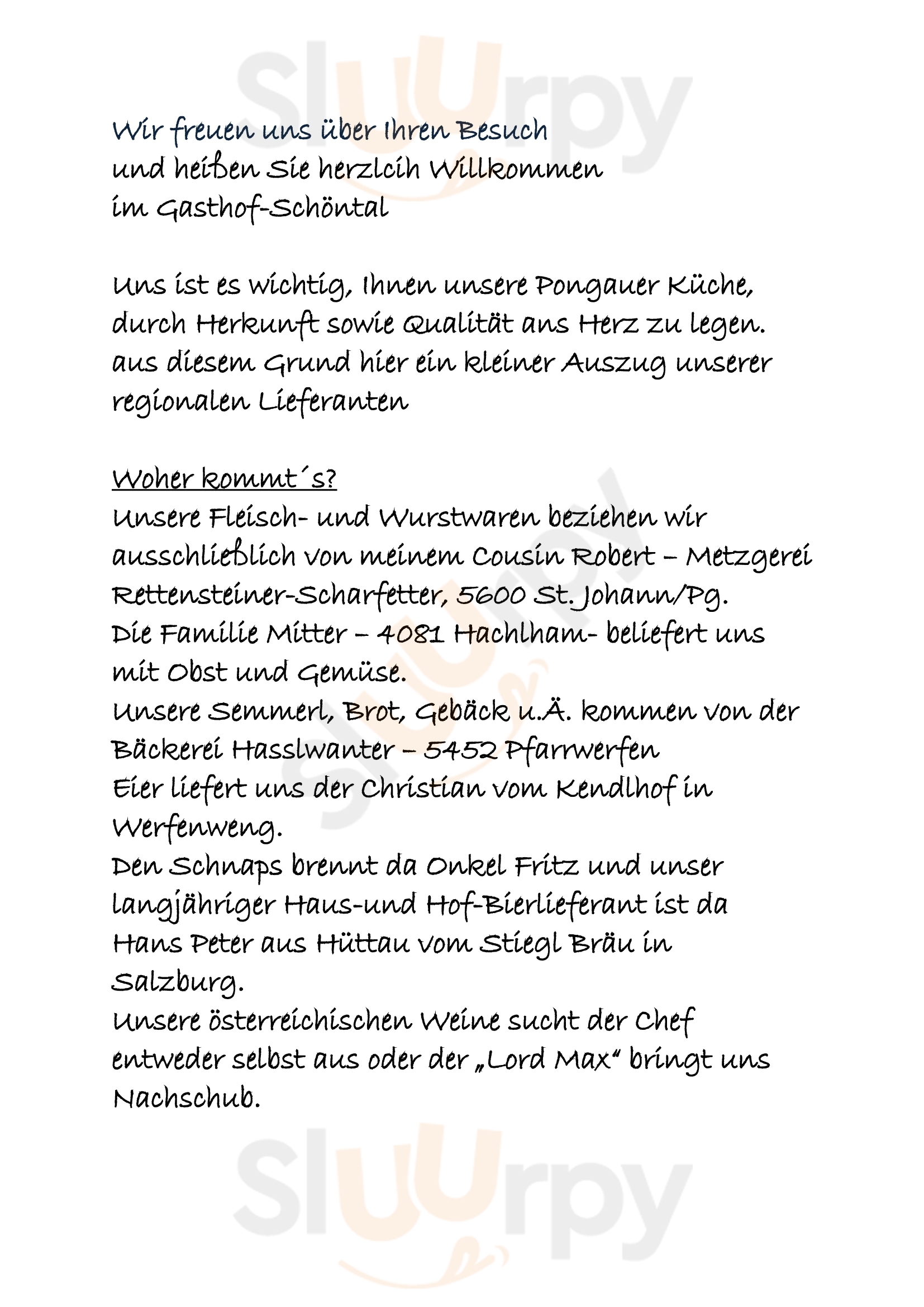 Gasthof Schöntal Werfenweng Menu - 1