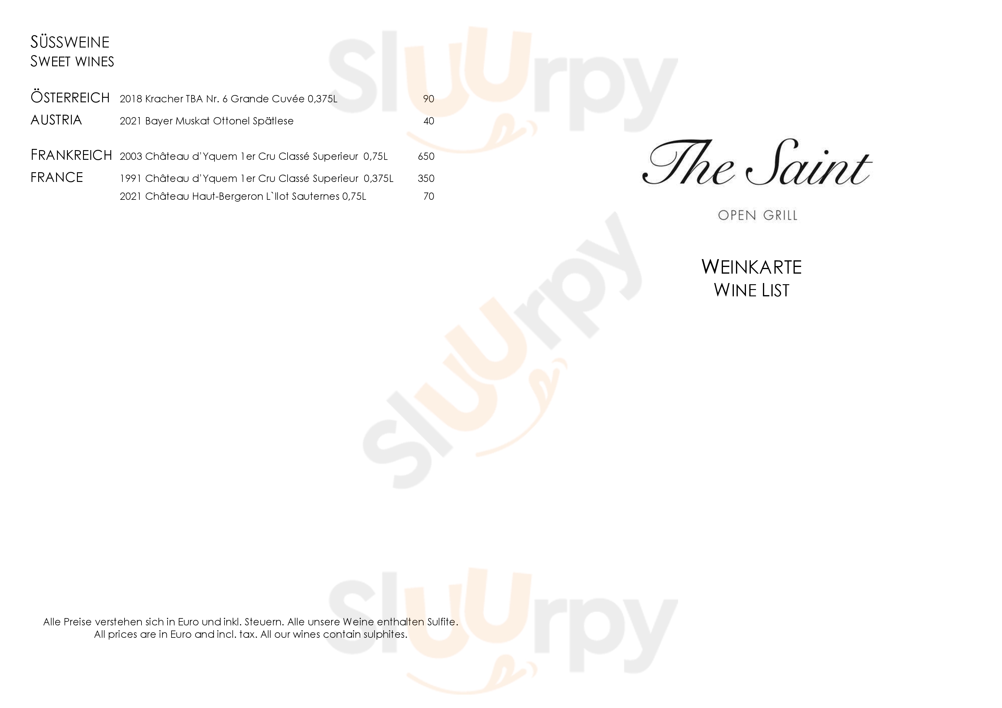 The Saint - Open Grill Kappl Menu - 1