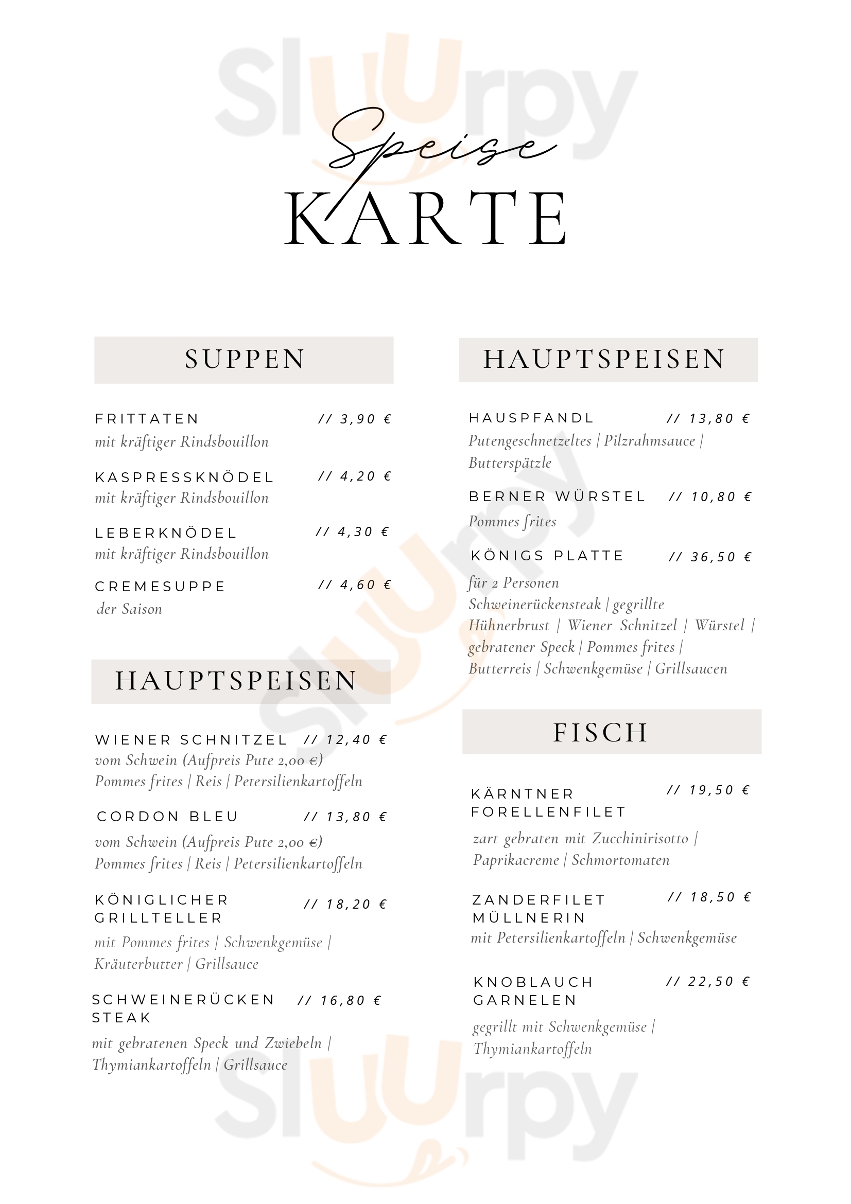 Landgasthof Konig Griffen Menu - 1