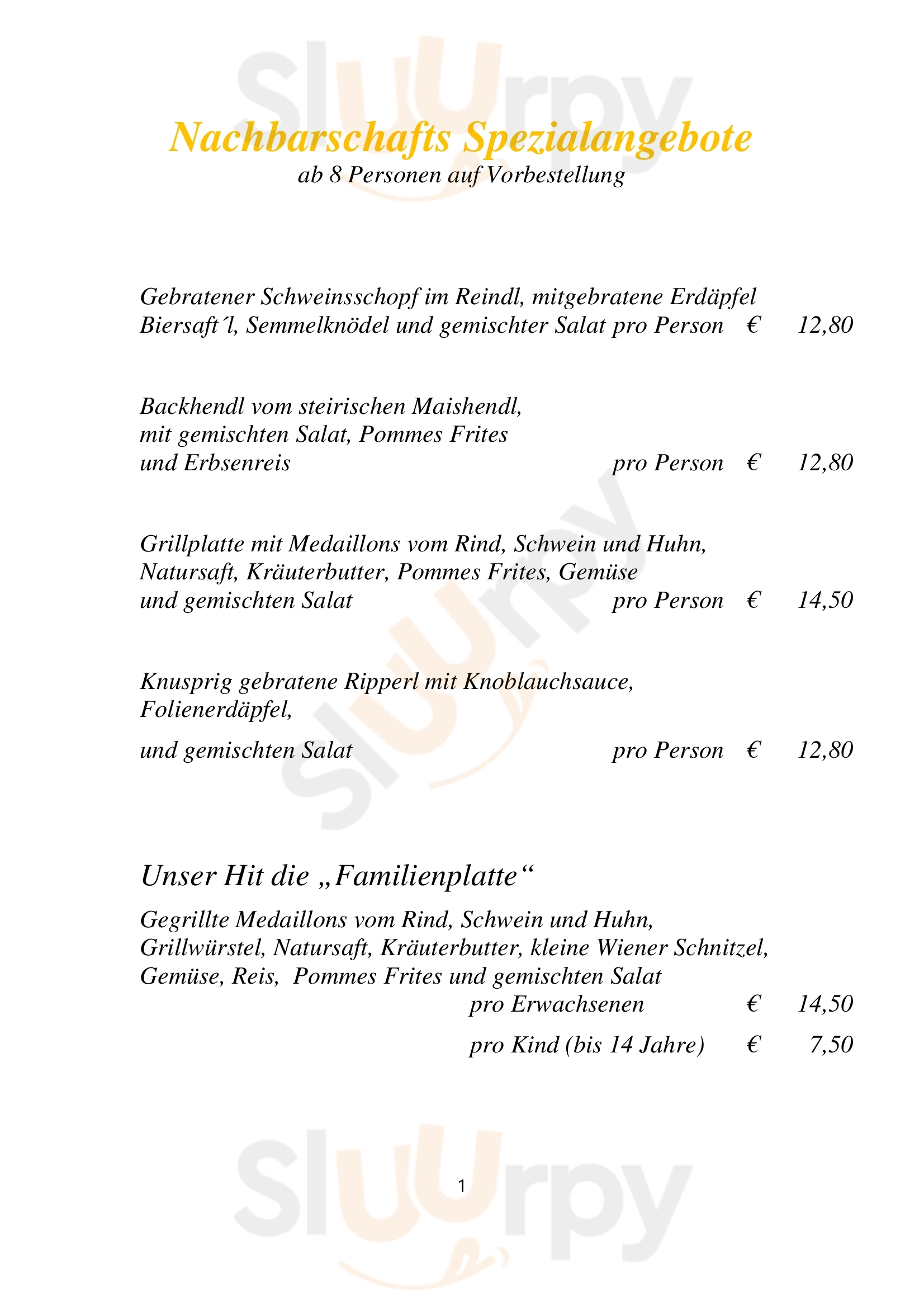 Gasthaus Zur Nachbarschaft Elixhausen Menu - 1