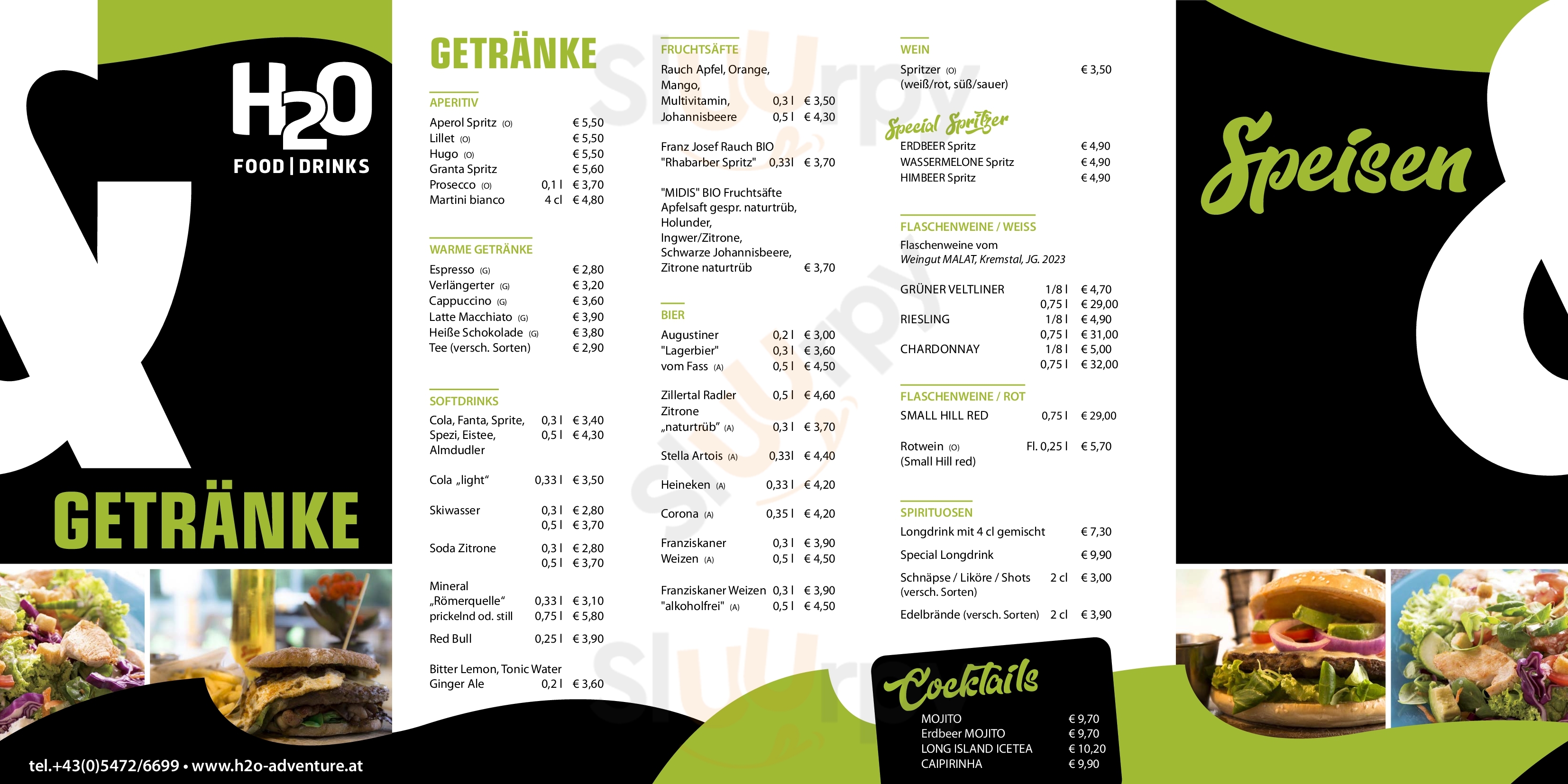 H2o Adventure Bar Restaurant Ried im Oberinntal Menu - 1