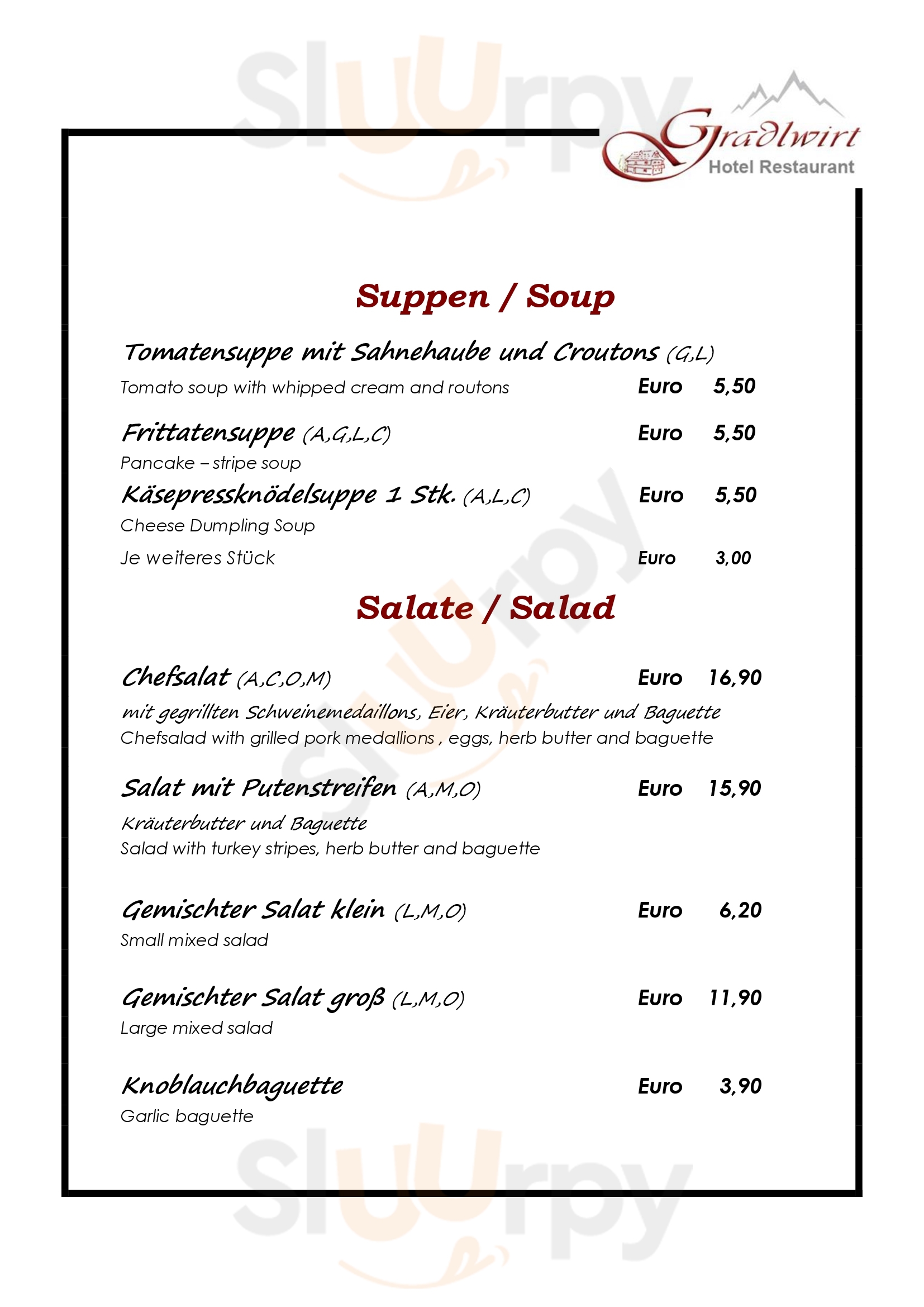 Schmankerlhaus Zopf Niederndorf Menu - 1