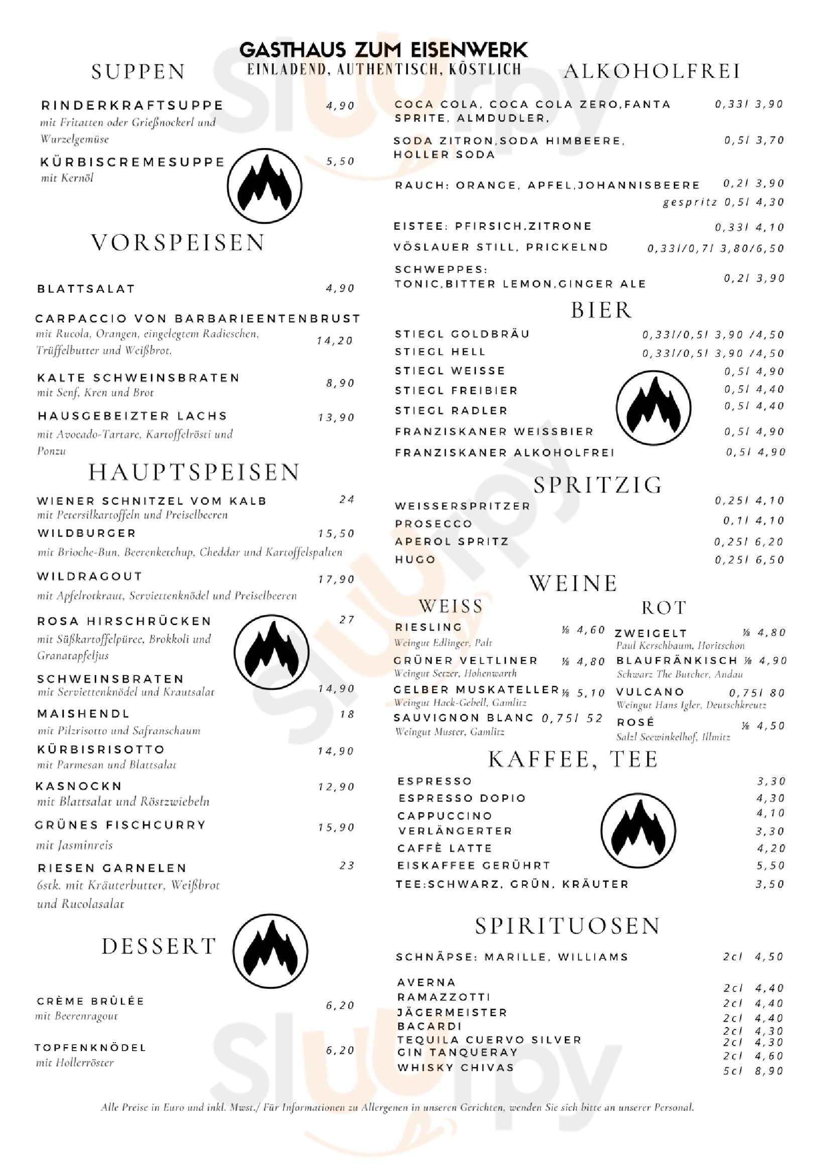 Gasthaus Zum Eisenwerk Tenneck Menu - 1