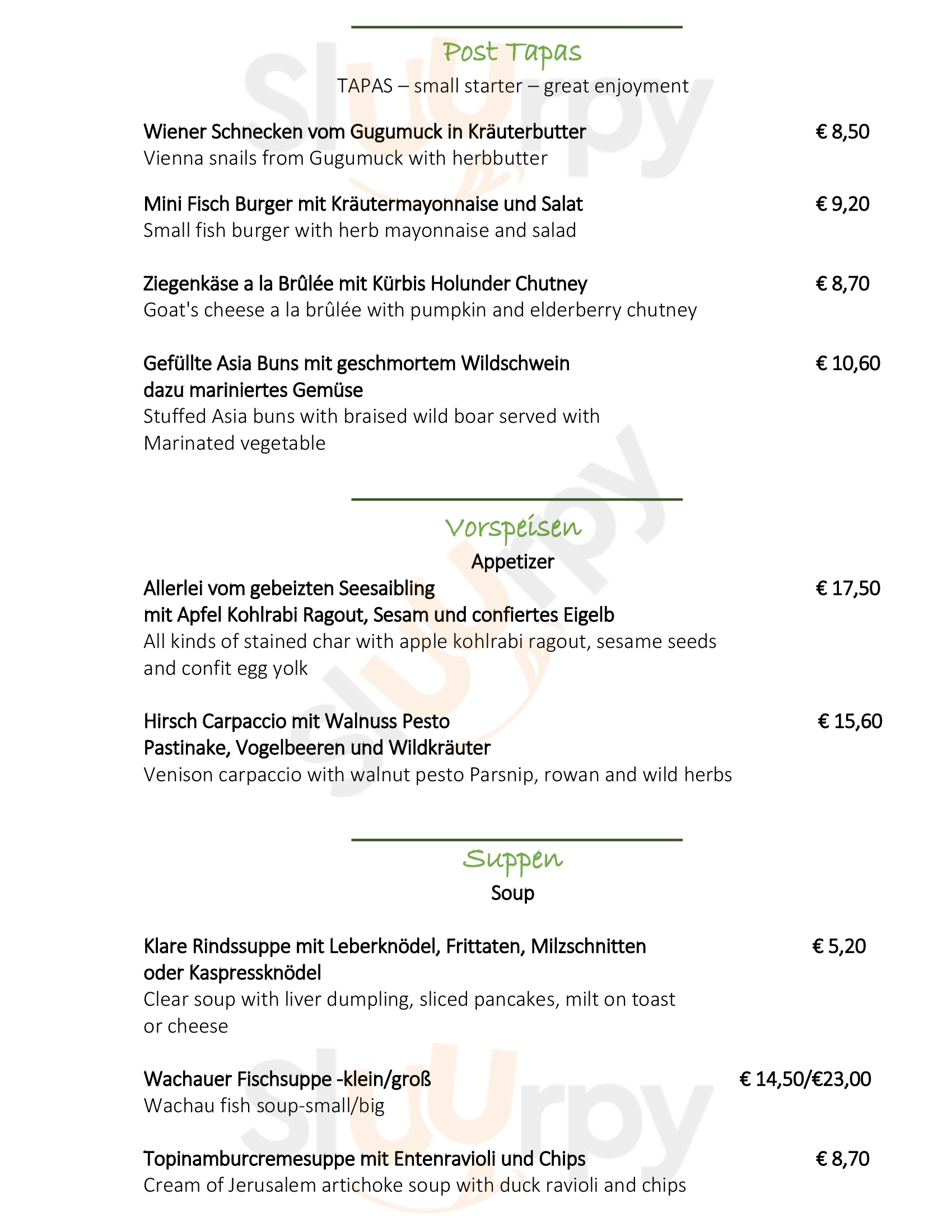 Zur Post Melk Menu - 1