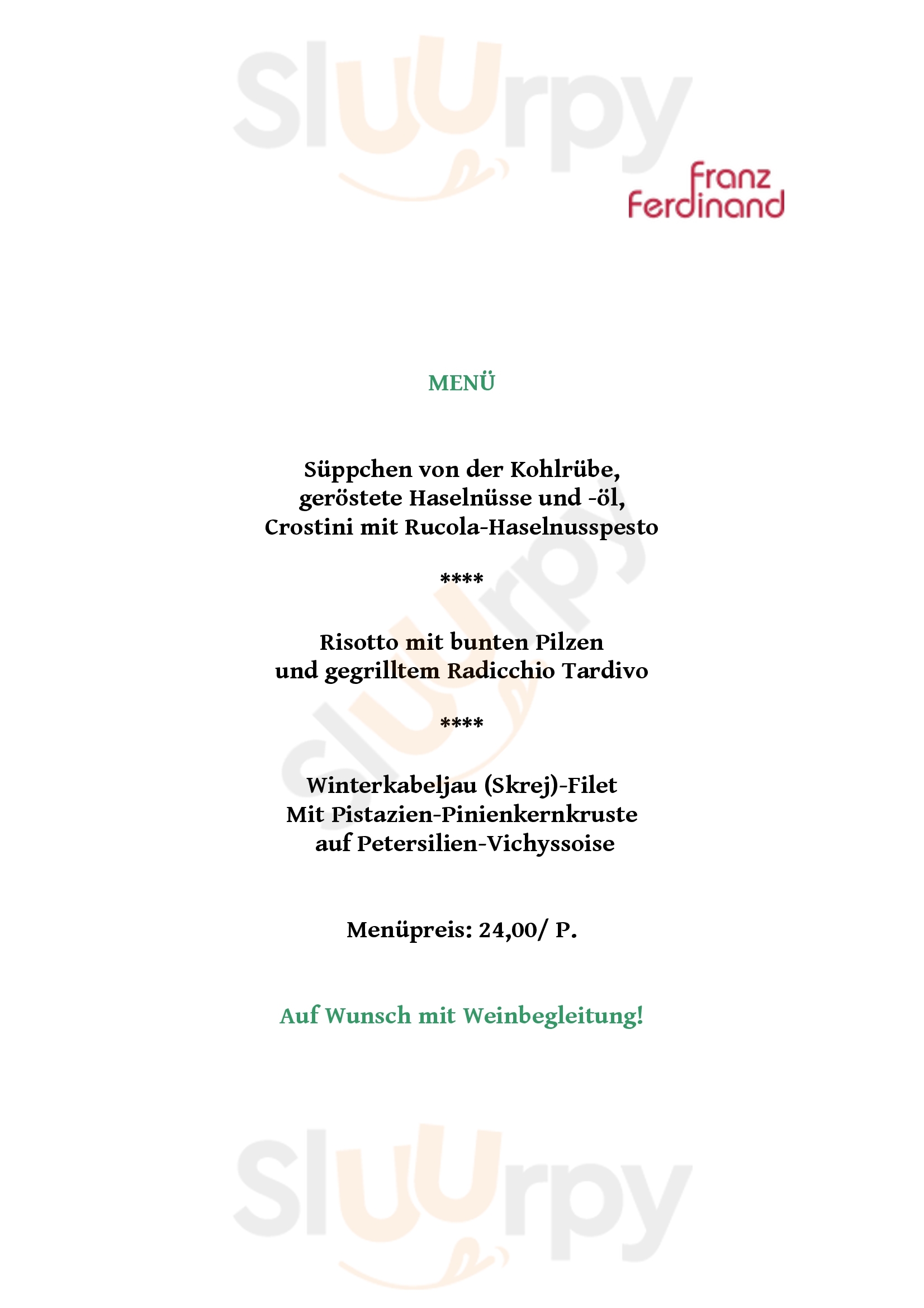 Franz Ferdinand Bar Steyr Menu - 1