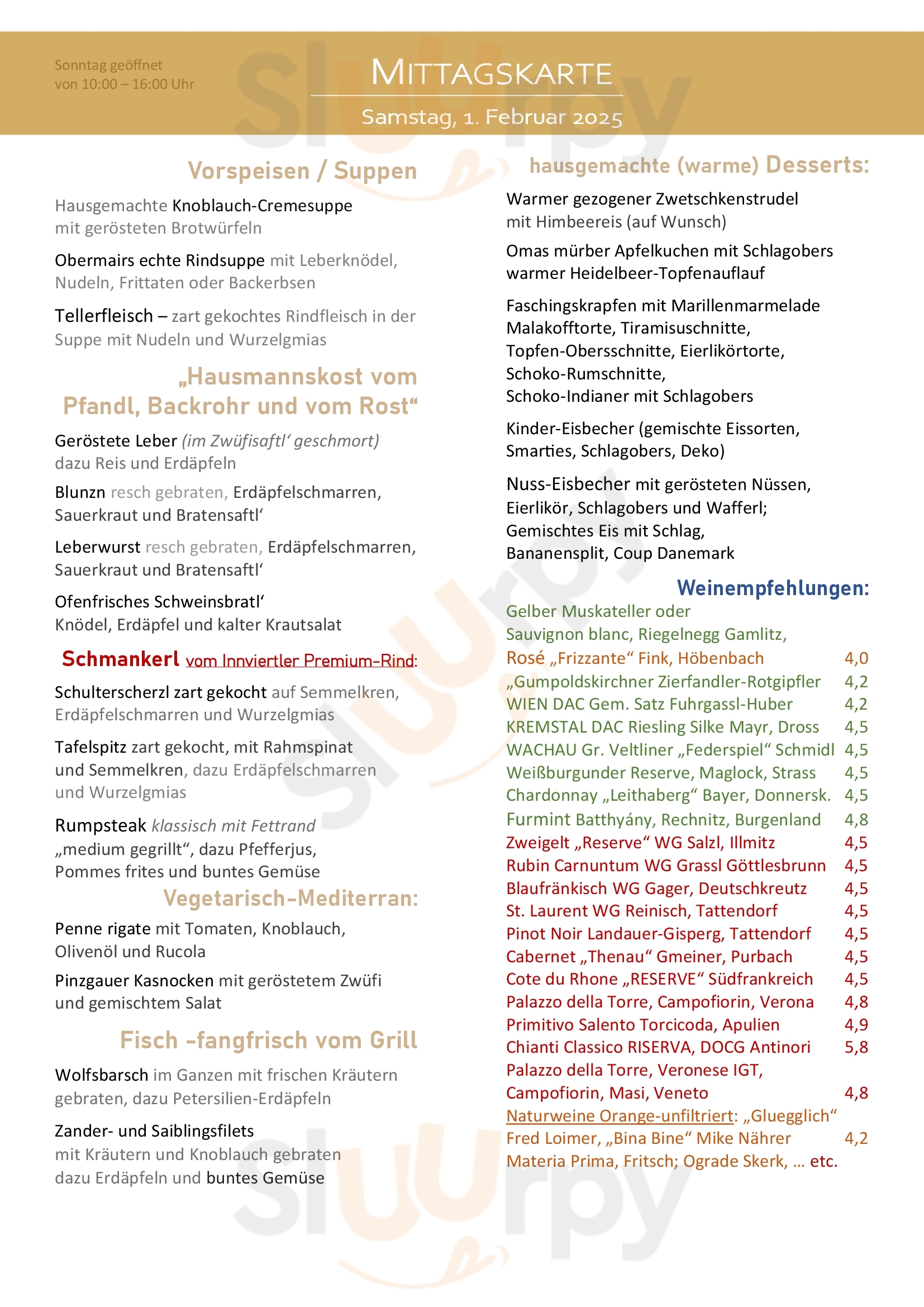 Obermair's Wirtshaus Wels Menu - 1