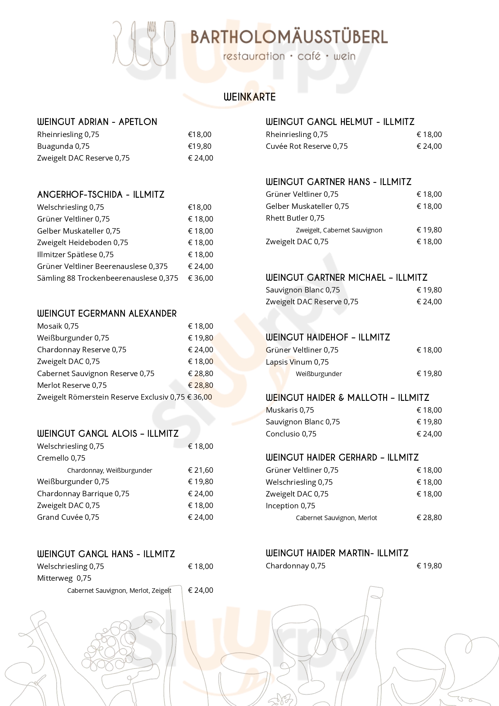 Bartholomäusstüberl Illmitz Menu - 1