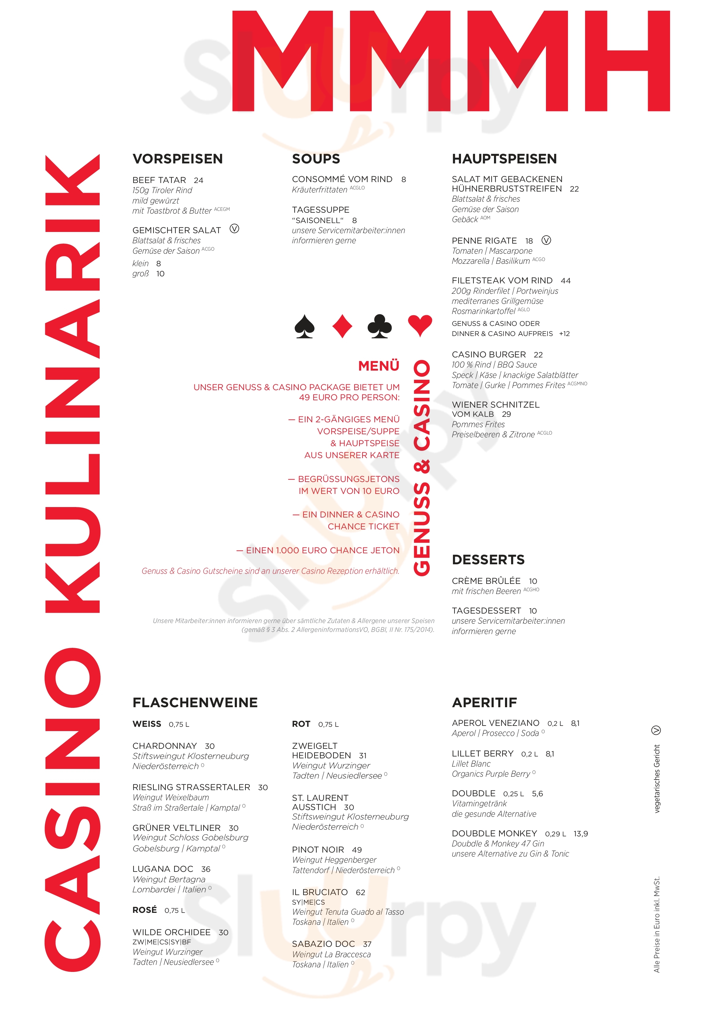 Casino Restaurant Wien Wien Menu - 1