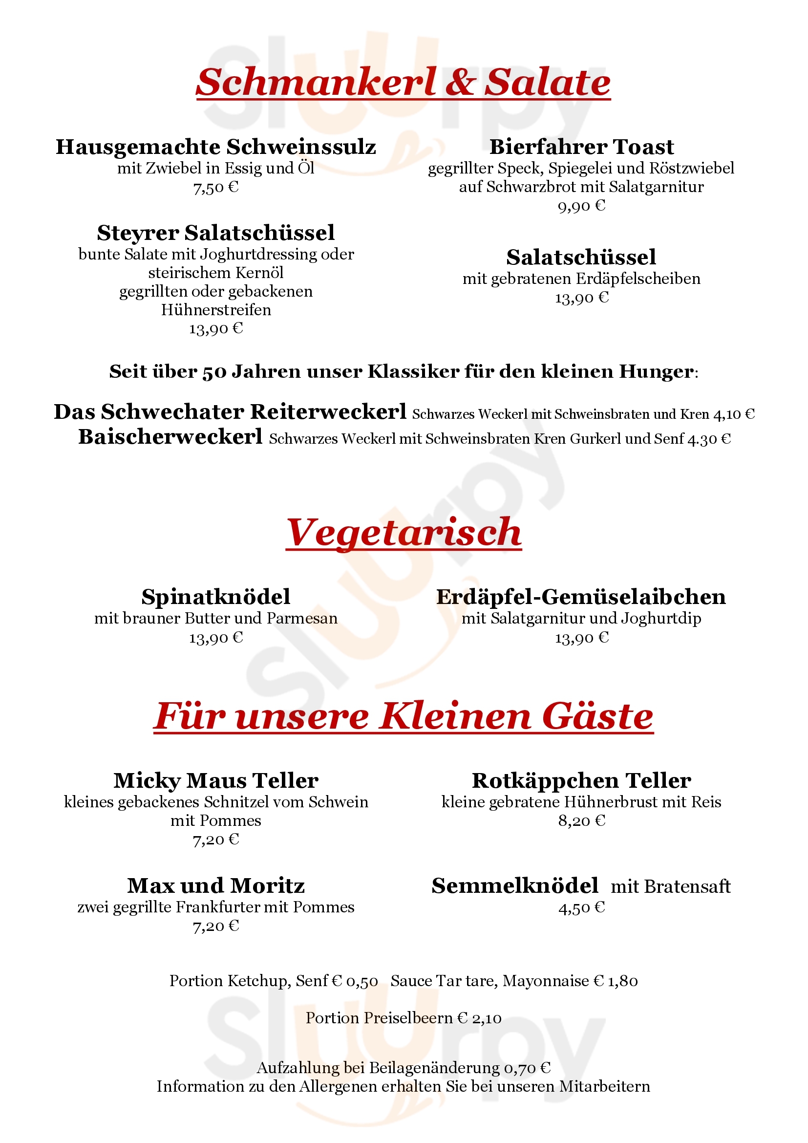 Schwechaterhof Steyr Menu - 1