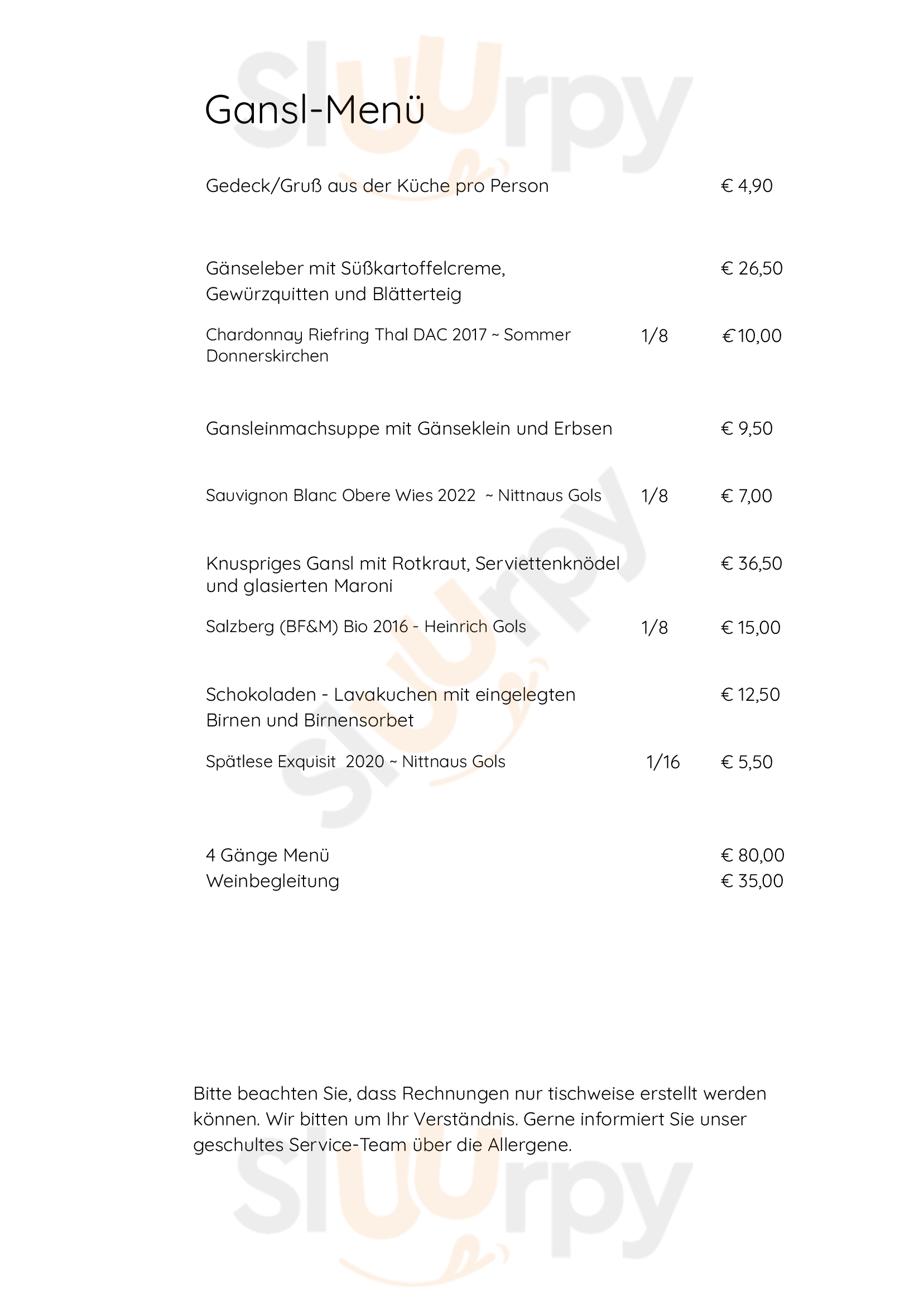 Restaurant Fossil Purbach am Neusiedlersee Menu - 1