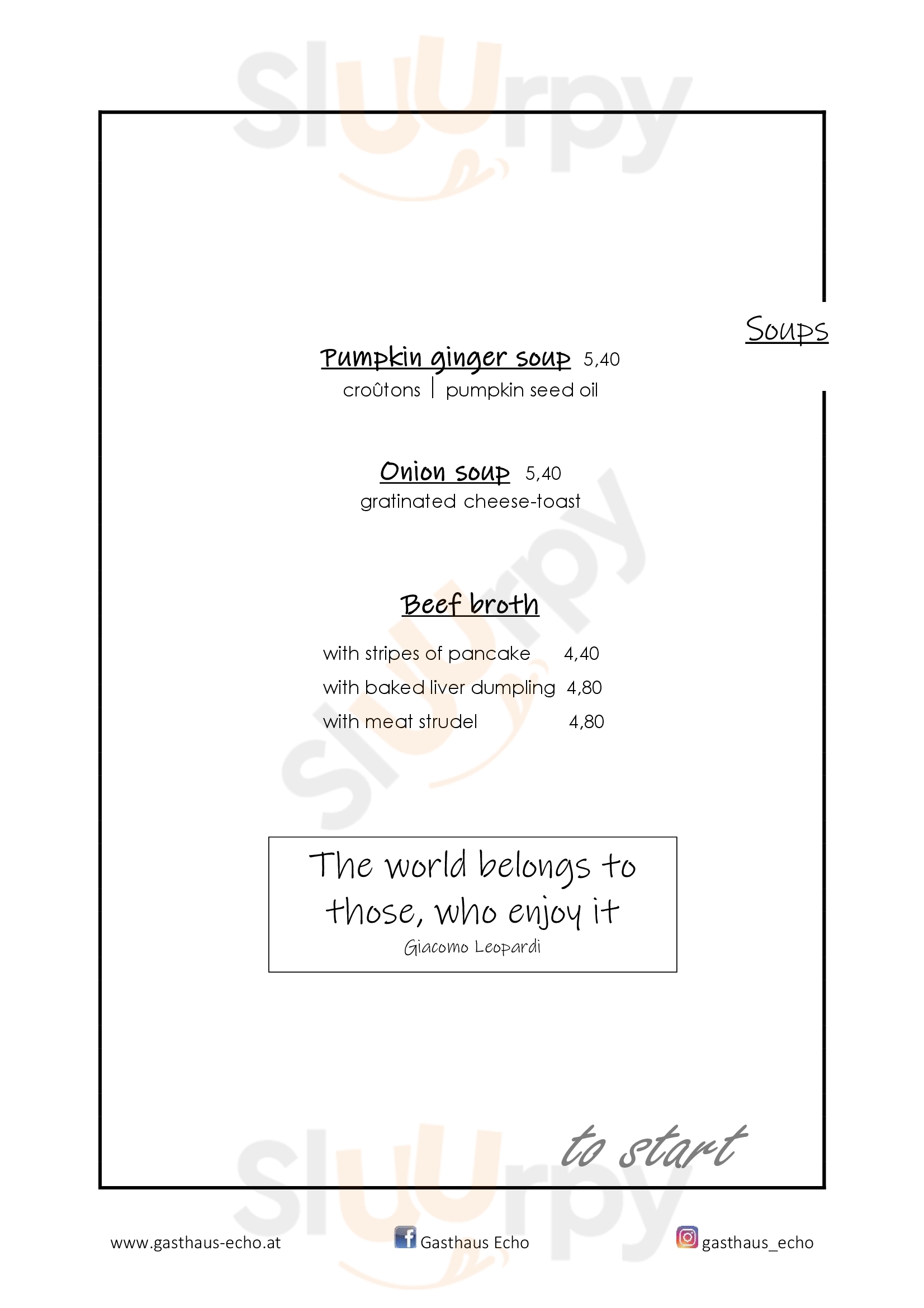 Gasthaus Echo Gosau Menu - 1