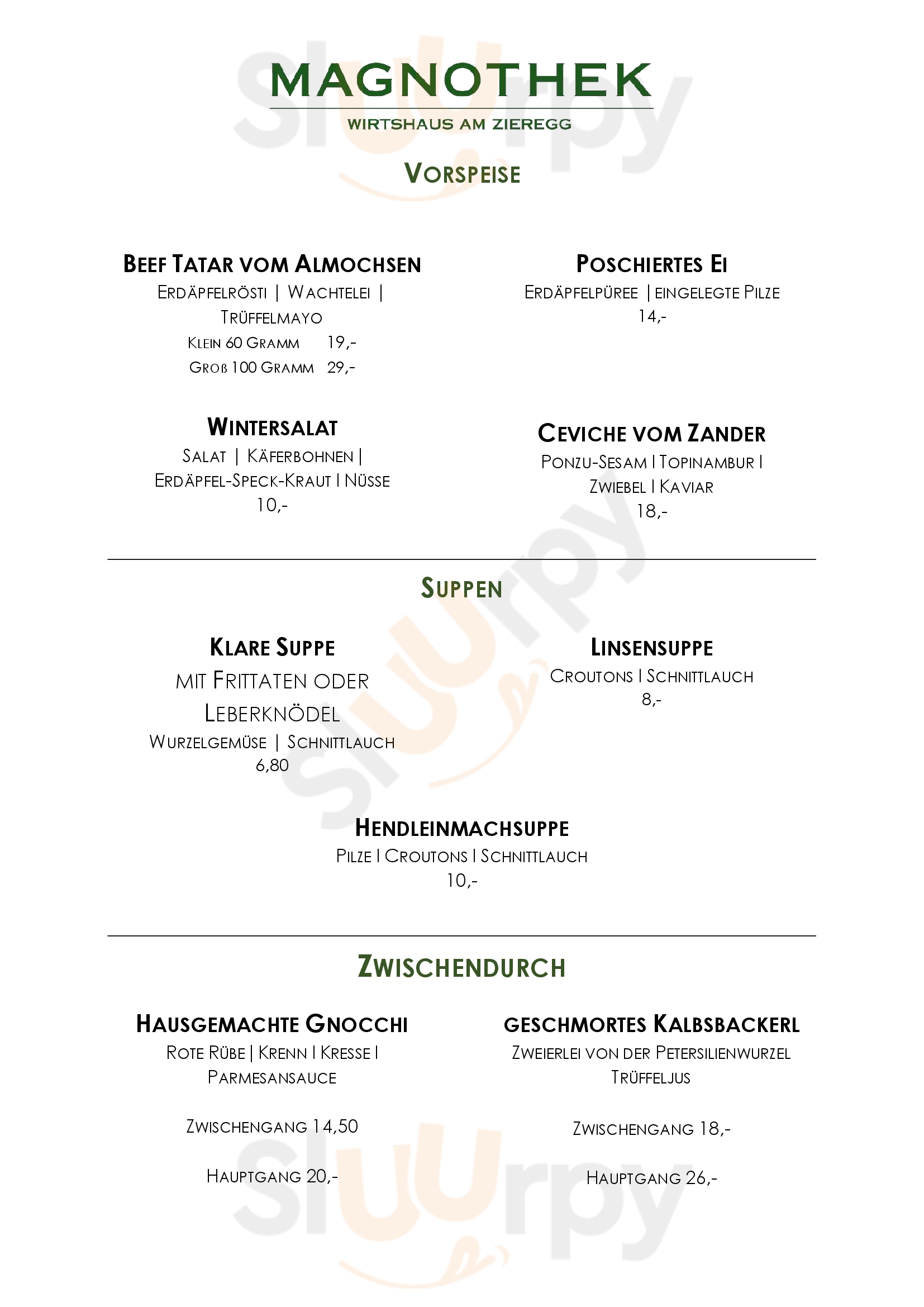 Magnothek & Wirtshaus Am Zieregg Ehrenhausen Menu - 1