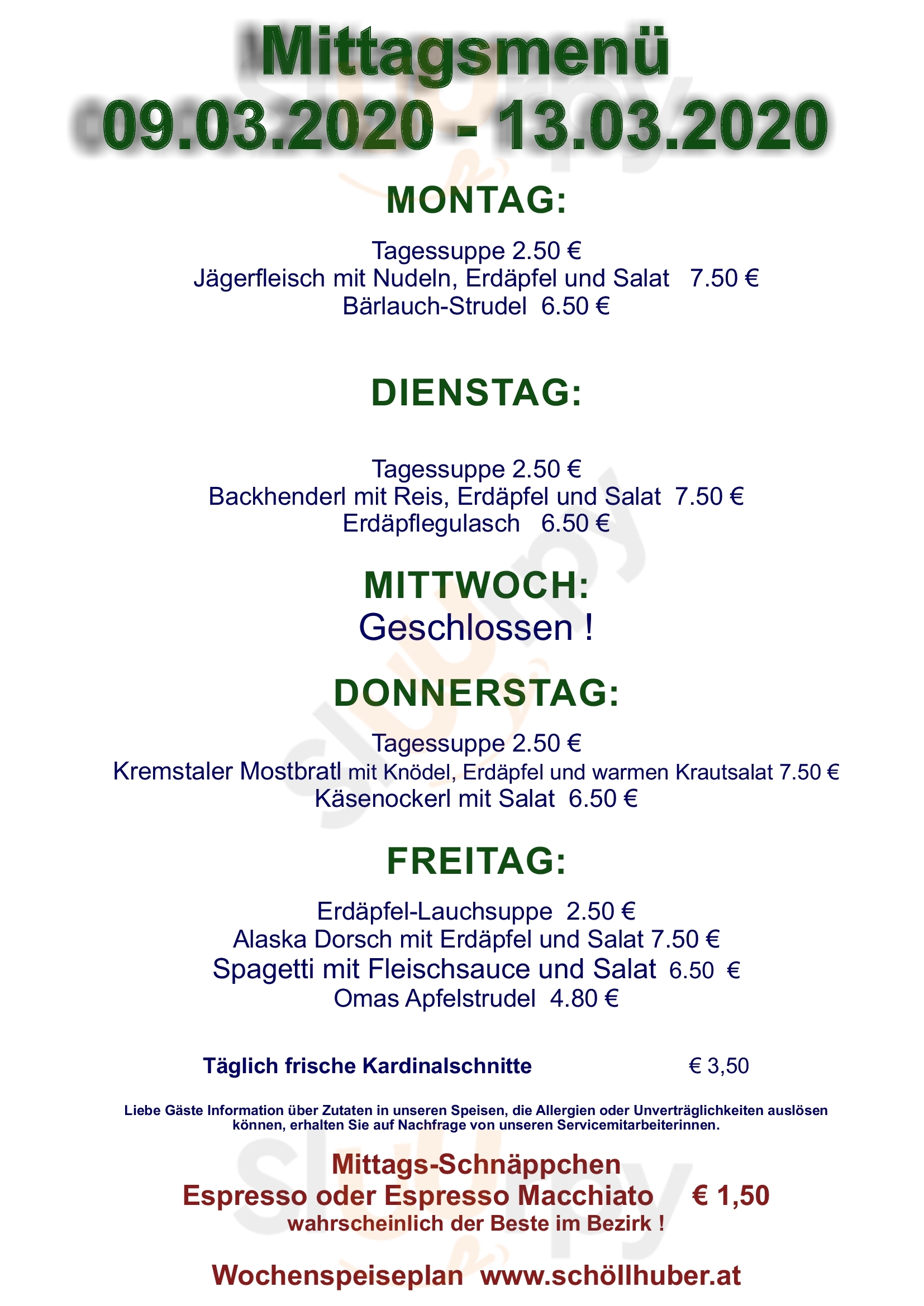 Wirtshaus Und Fleischerei Schöllhuber Kirchdorf an der Krems Menu - 1