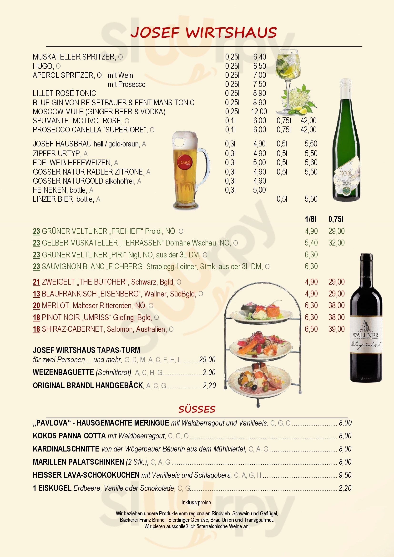 Josef Linz Linz Menu - 1