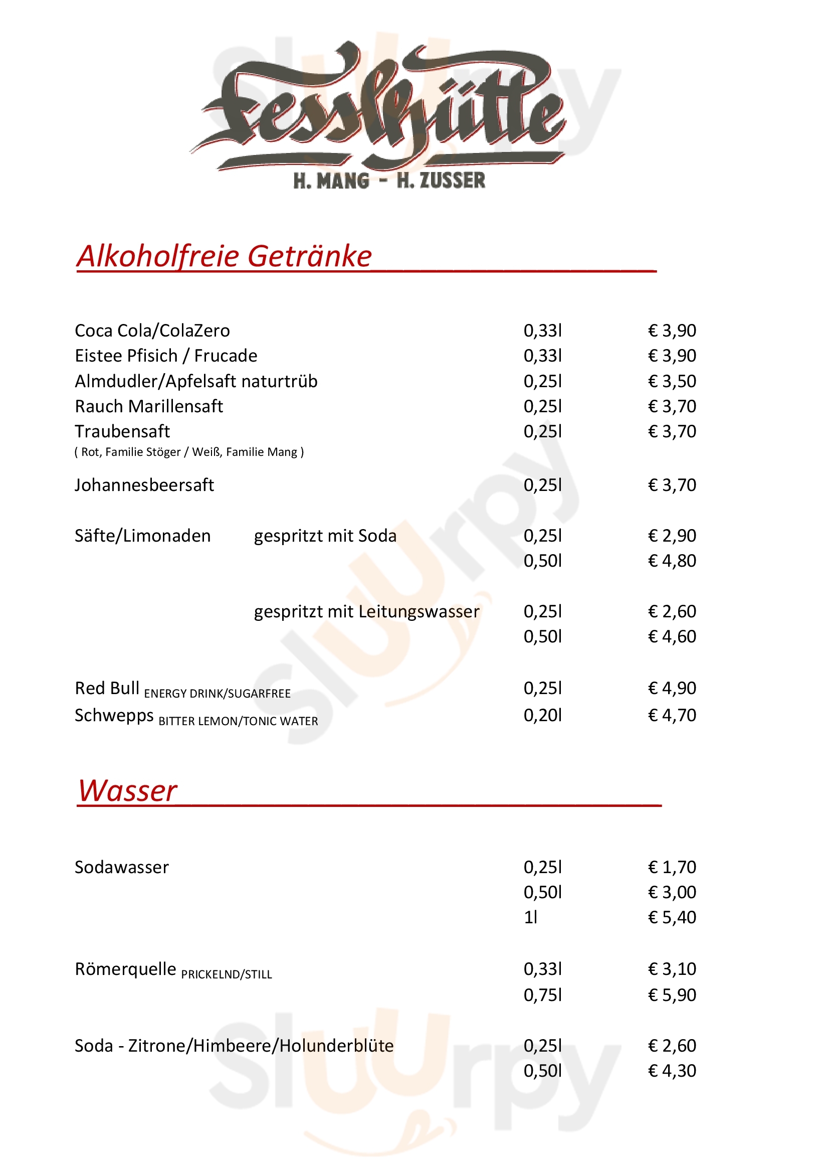 Fesslhütte Dürnstein Menu - 1