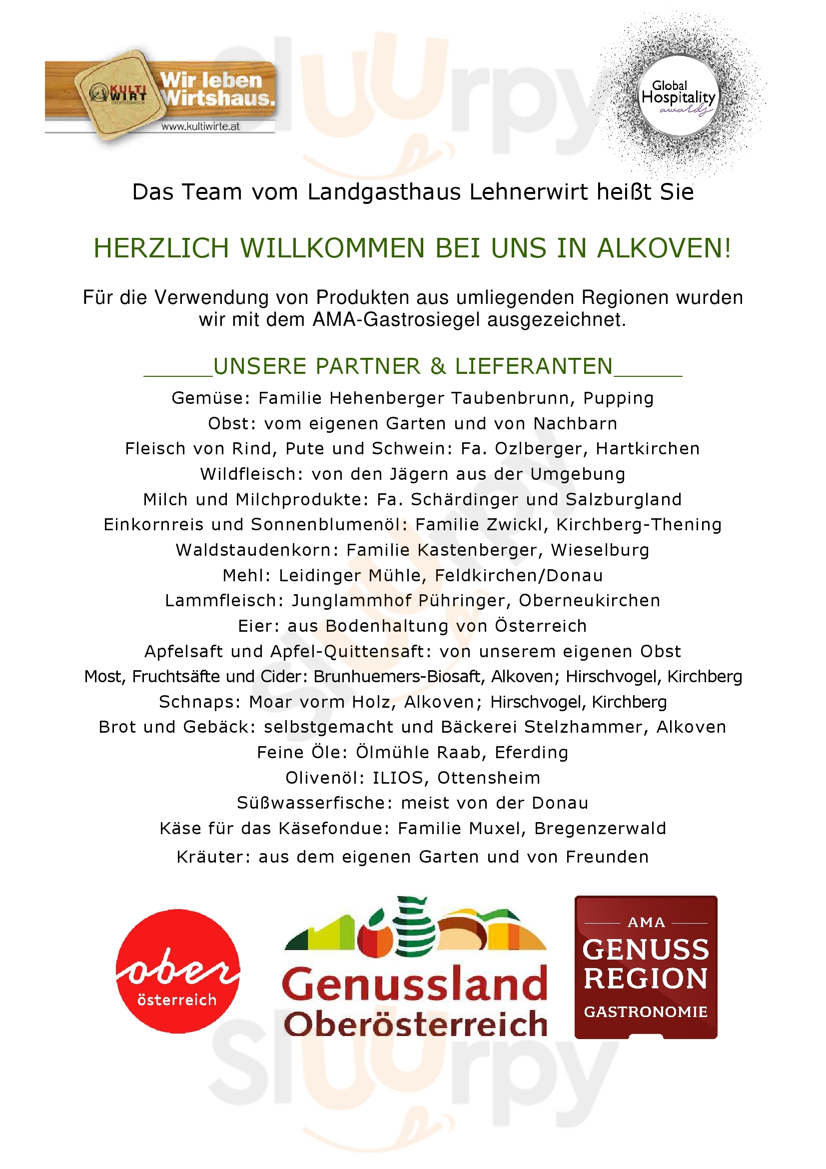 Landgasthaus Lehnerwirt Gernot Sames Alkoven Menu - 1