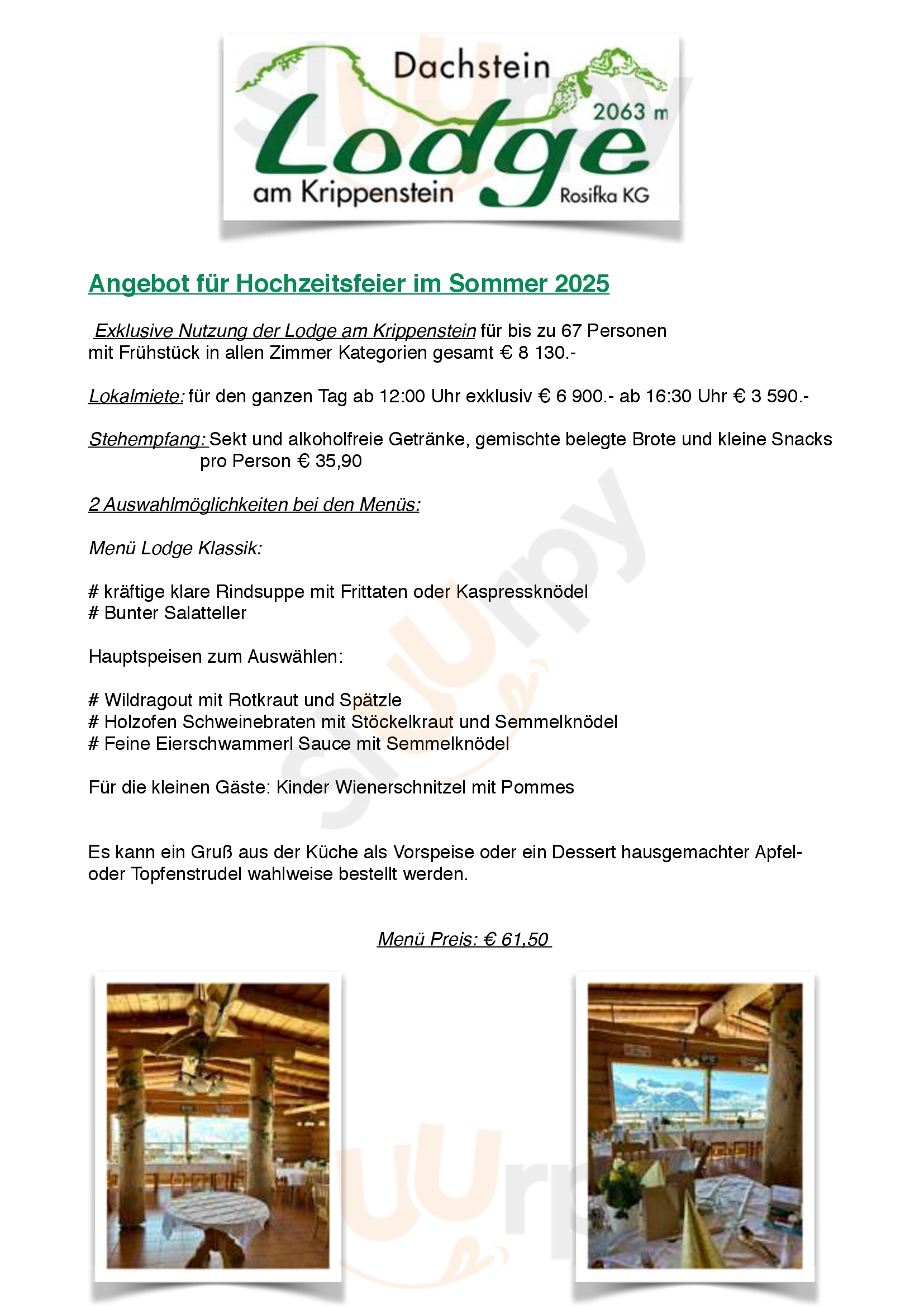 Lodge Am Krippenstein Obertraun Menu - 1