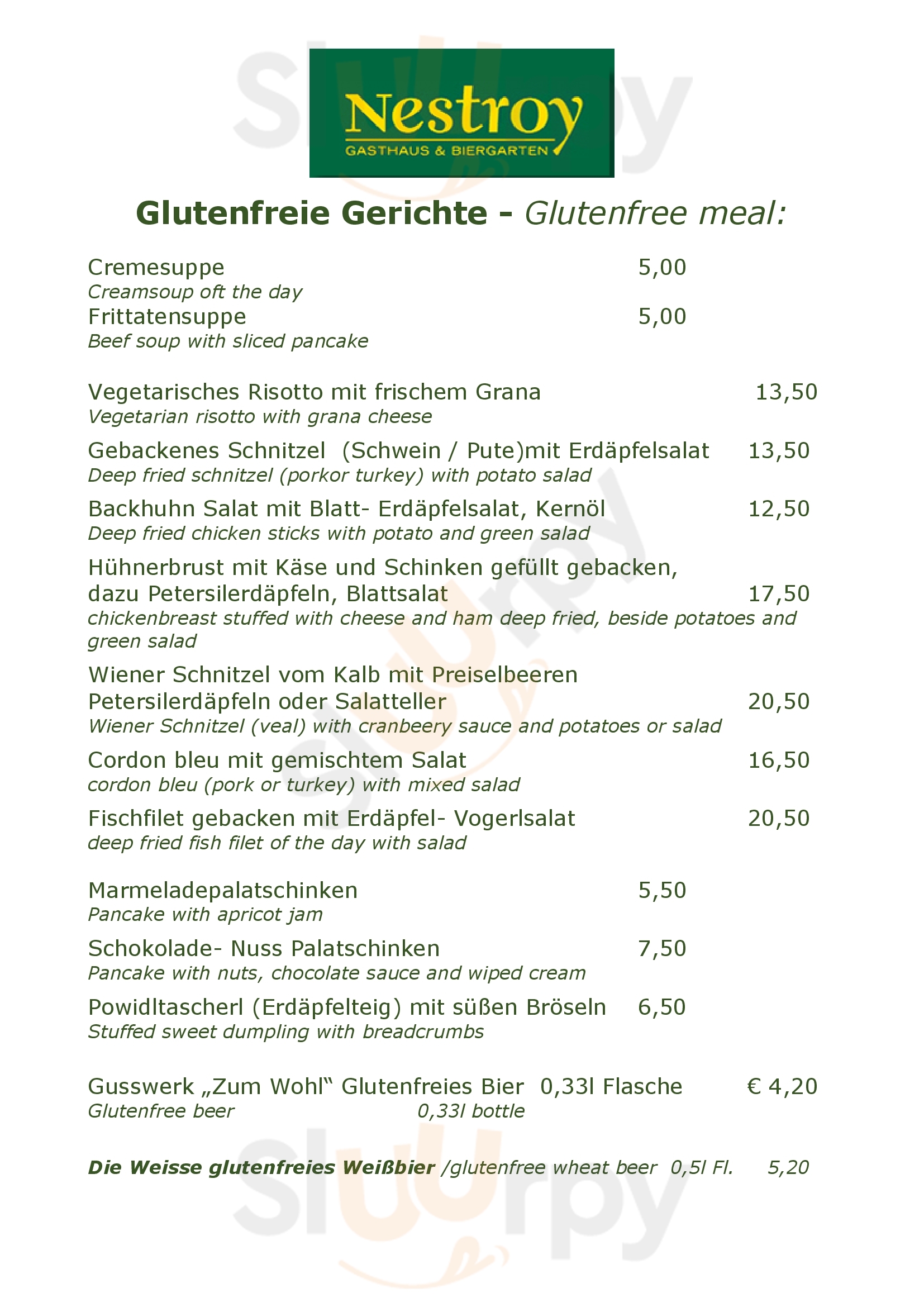 Nestroy Gasthaus & Biergarten Wien Menu - 1