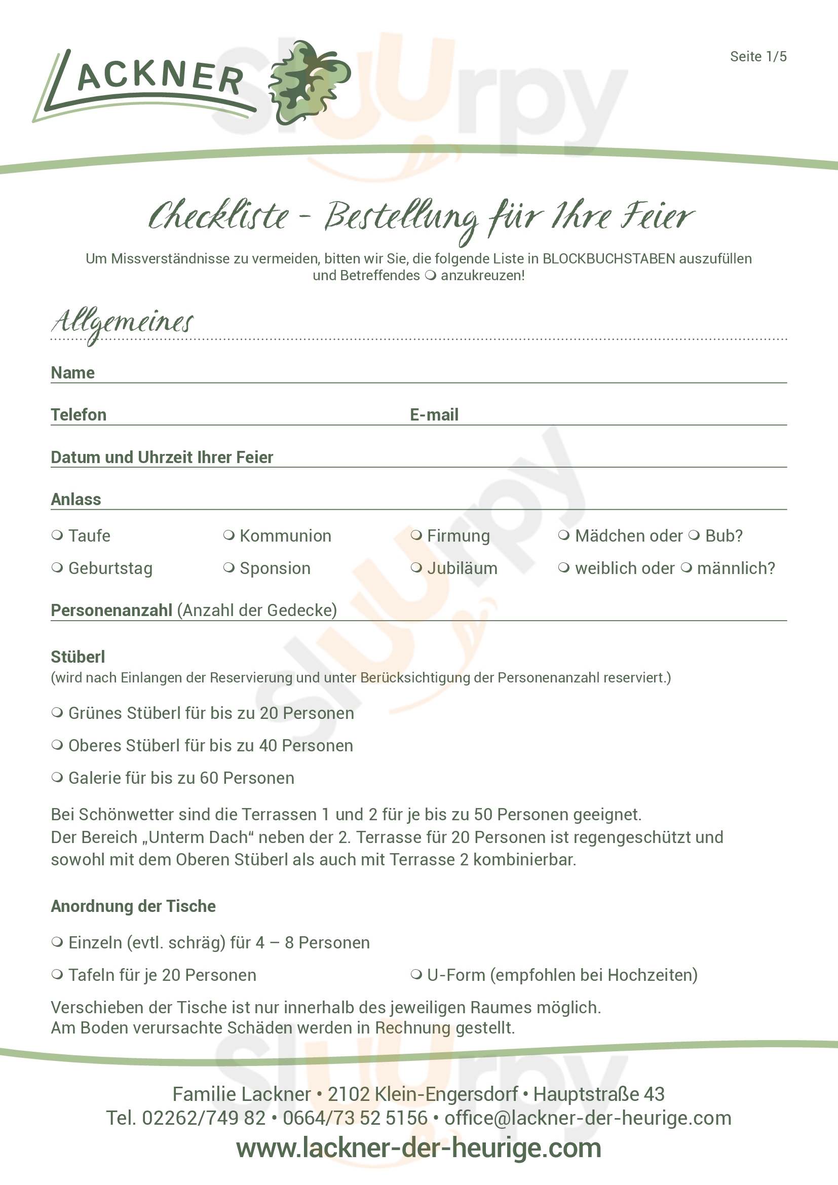 Buschenschank Lackner Bisamberg Menu - 1