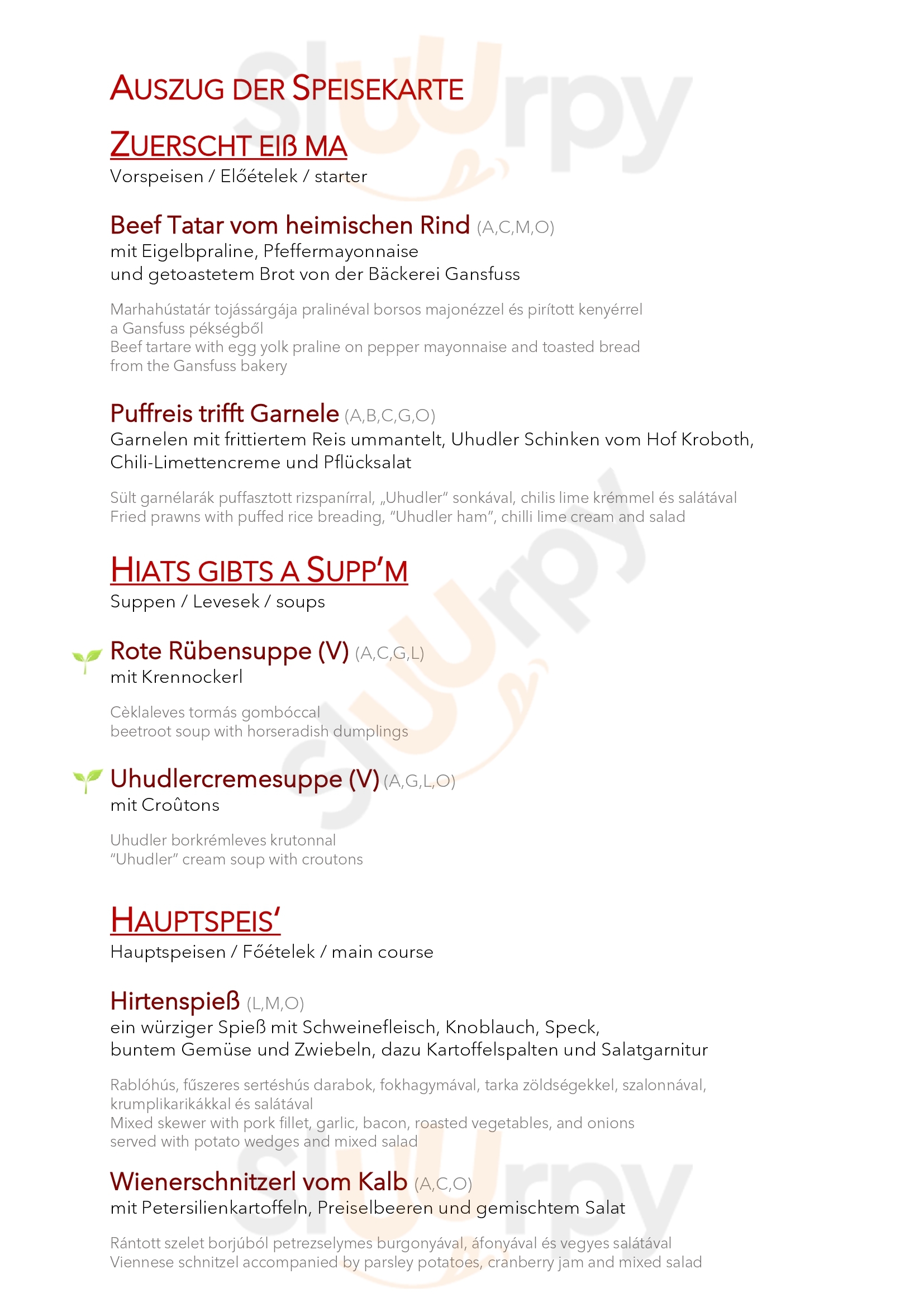 Restaurant Krutzler Heiligenbrunn Menu - 1