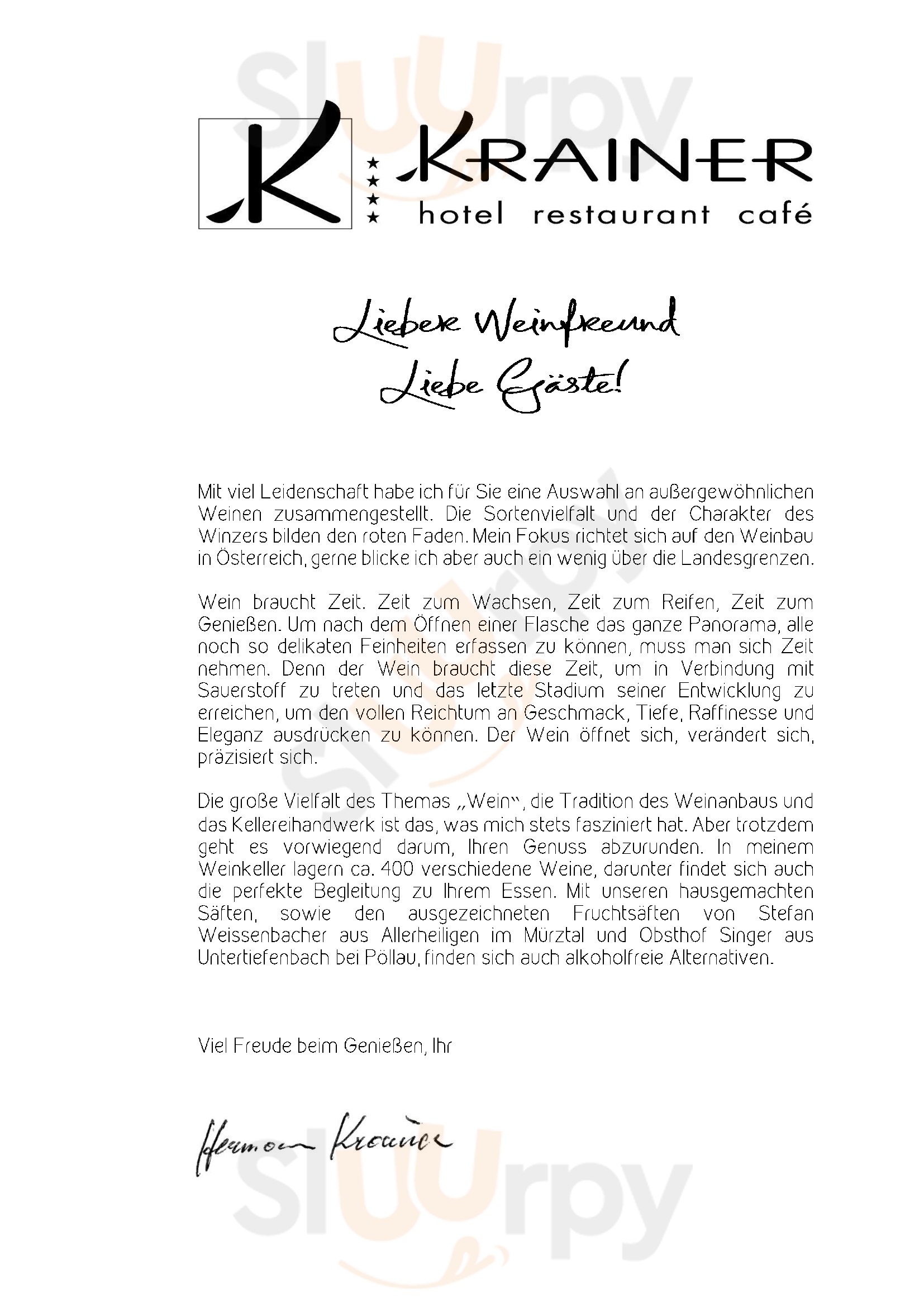 Krainer Hotel Restaurant Café Langenwang Menu - 1