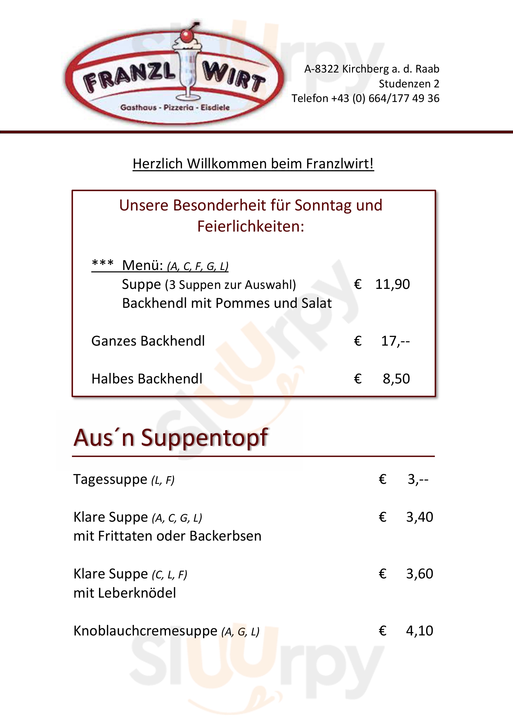Franzl Wirt Mautern in Steiermark Menu - 1