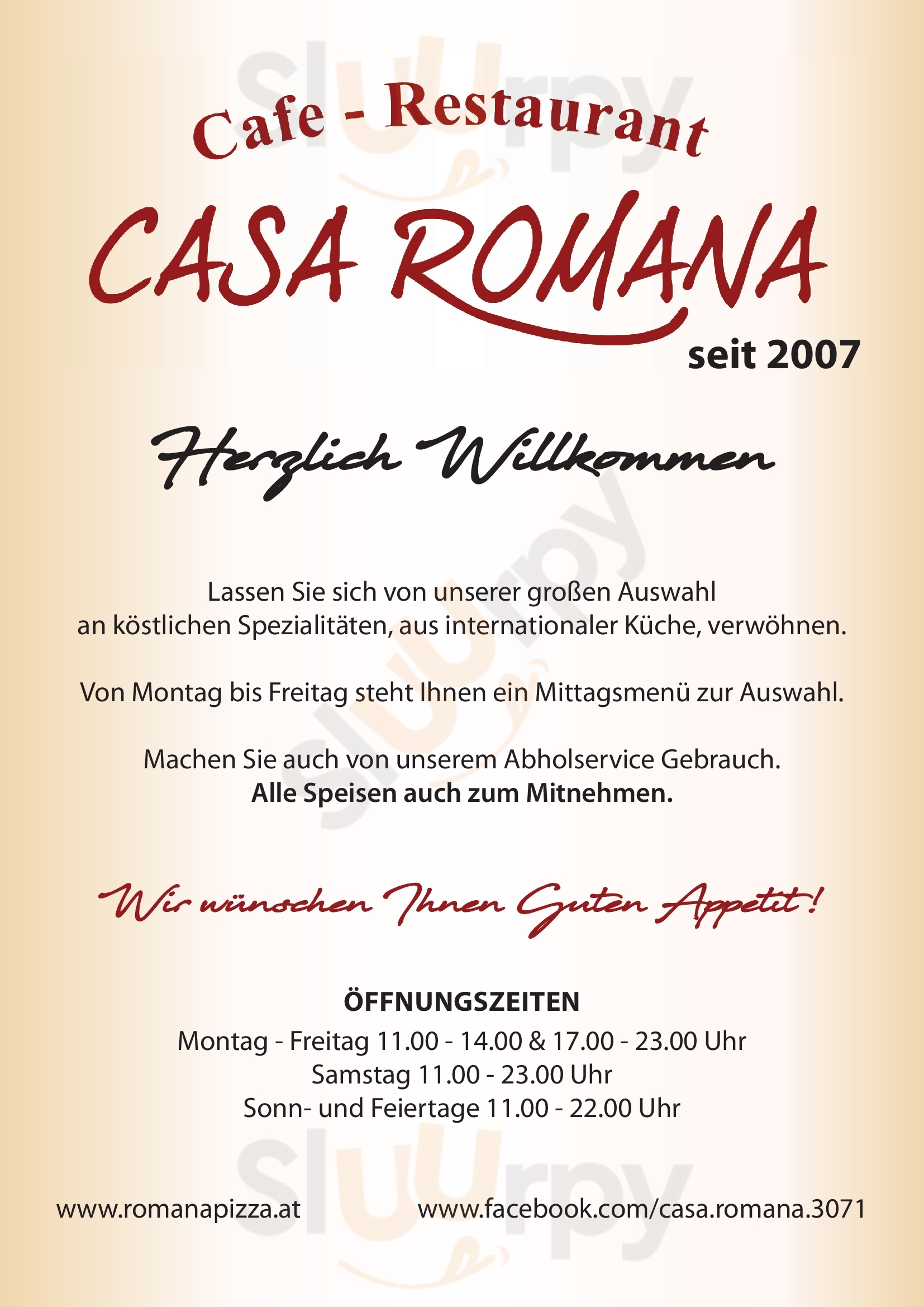 Casa Romana Kasten bei Böheimkirchen Menu - 1