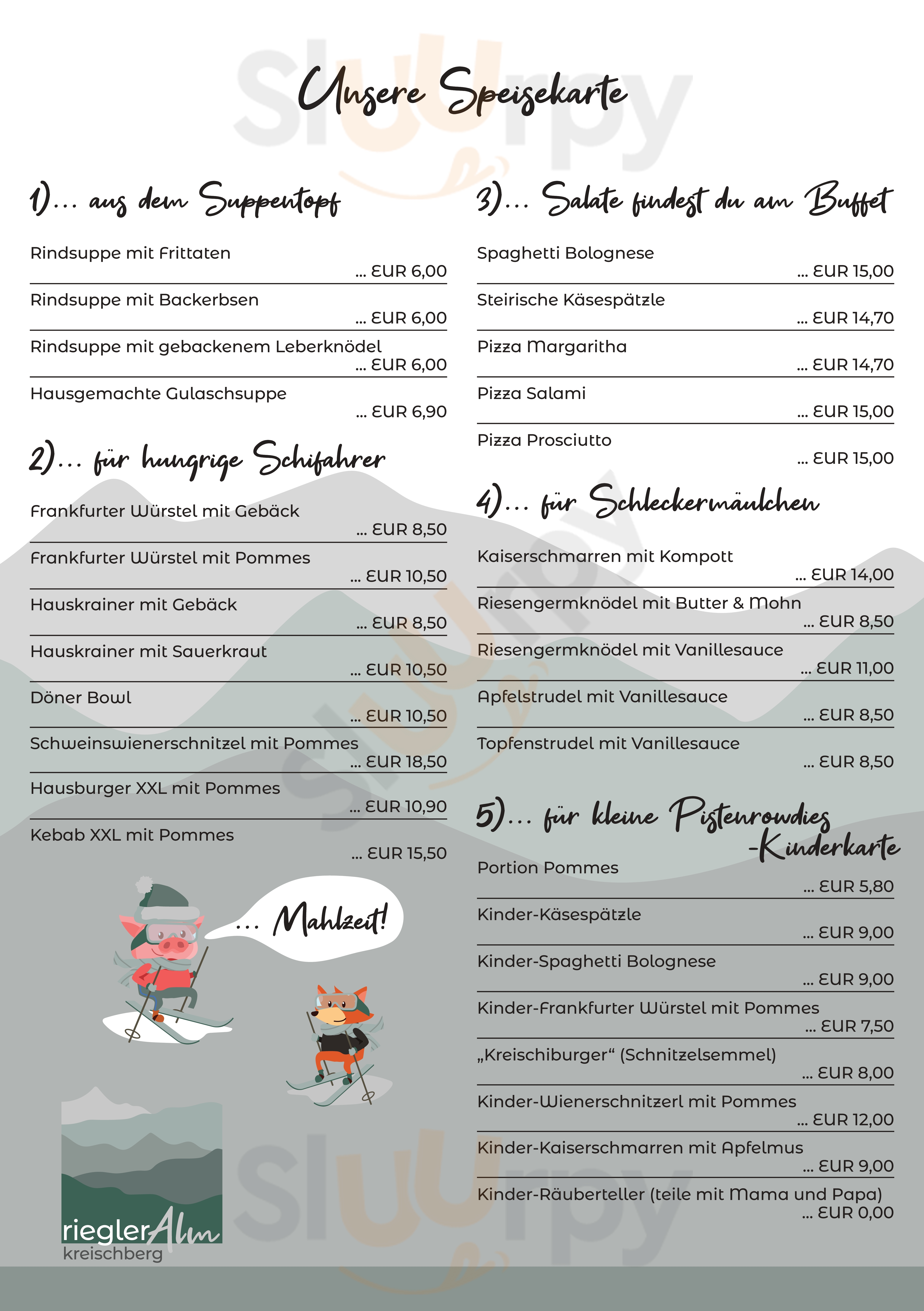 Rieglerhutte Sankt Georgen ob Murau Menu - 1