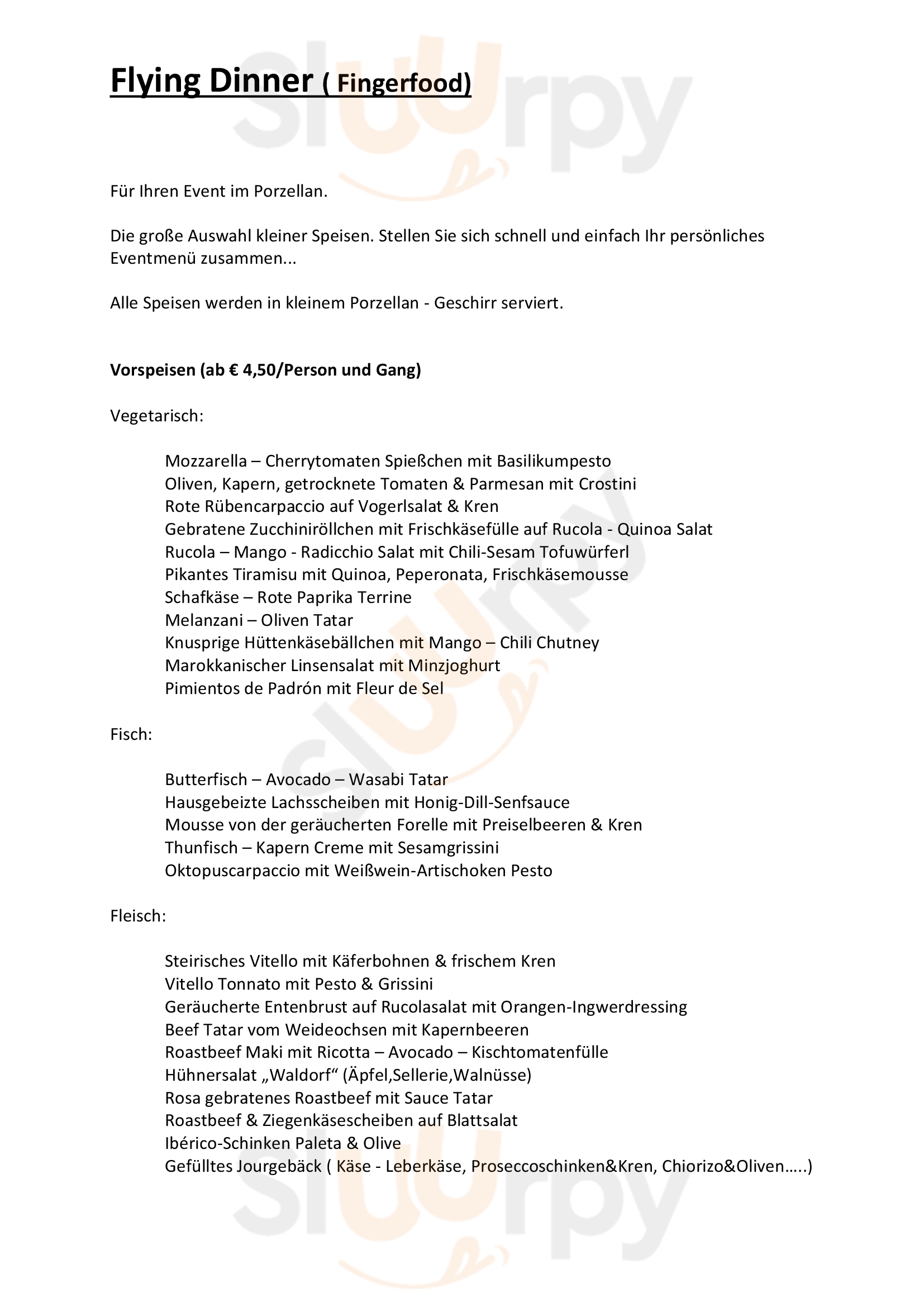 Porzellan Lounge Wien Menu - 1