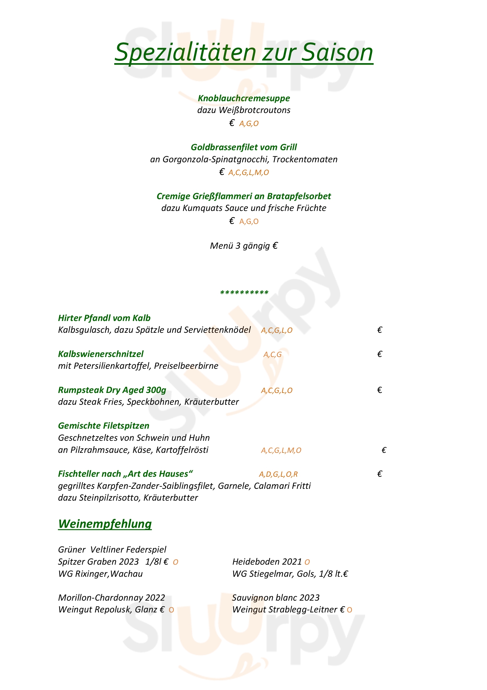 Karpfenwirt Sankt Martin im Sulmtal Menu - 1