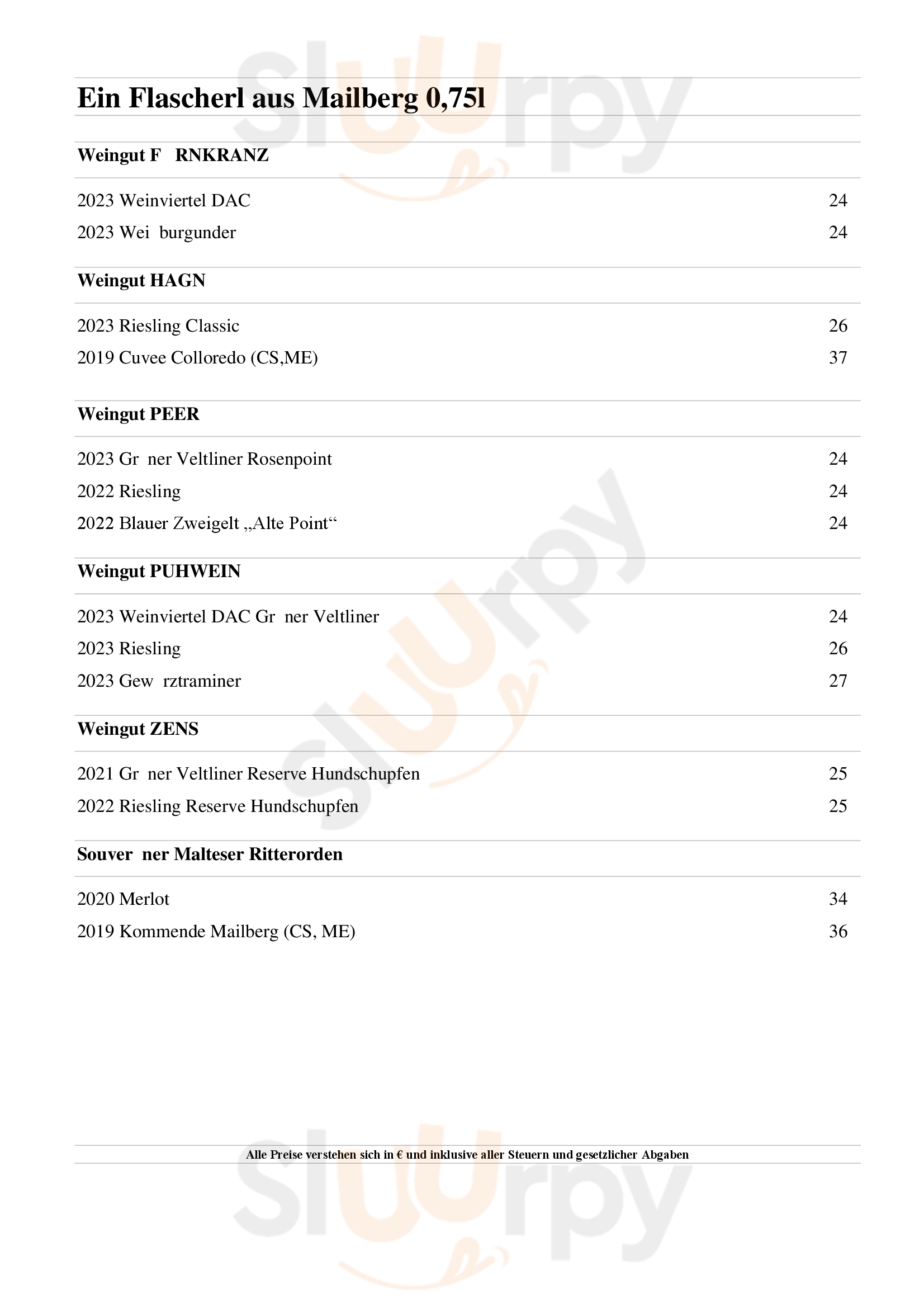 Genusswirtschaft Mailberg Menu - 1