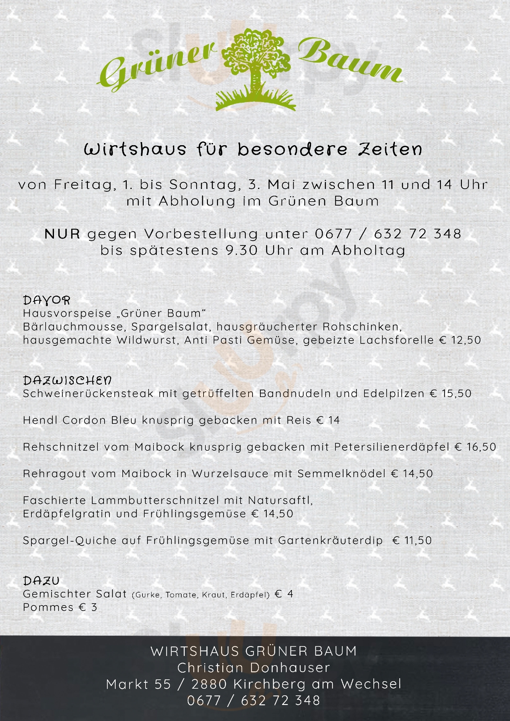 Gasthof Grüner Baum Kirchberg am Wechsel Menu - 1